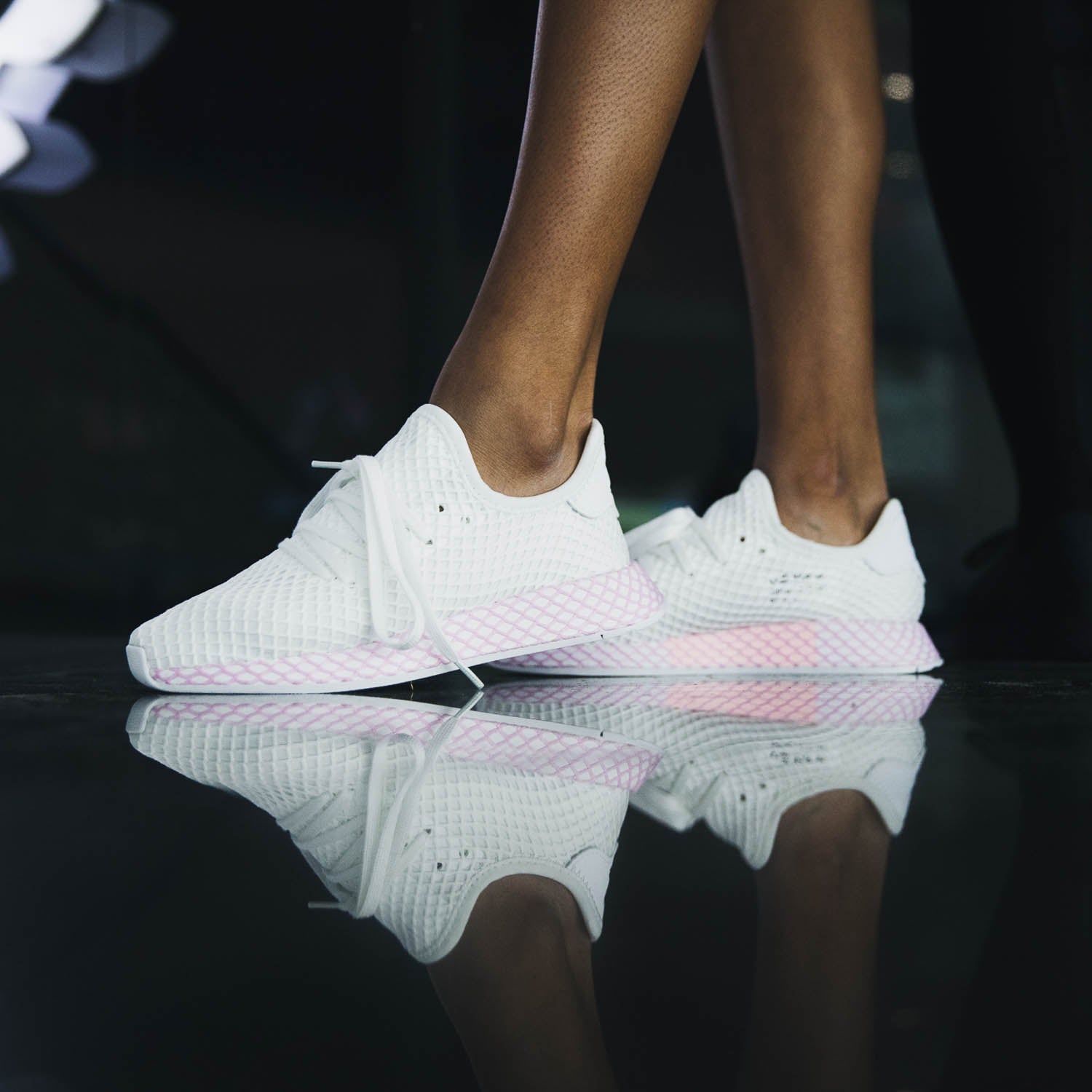 adidas deerupt white on feet