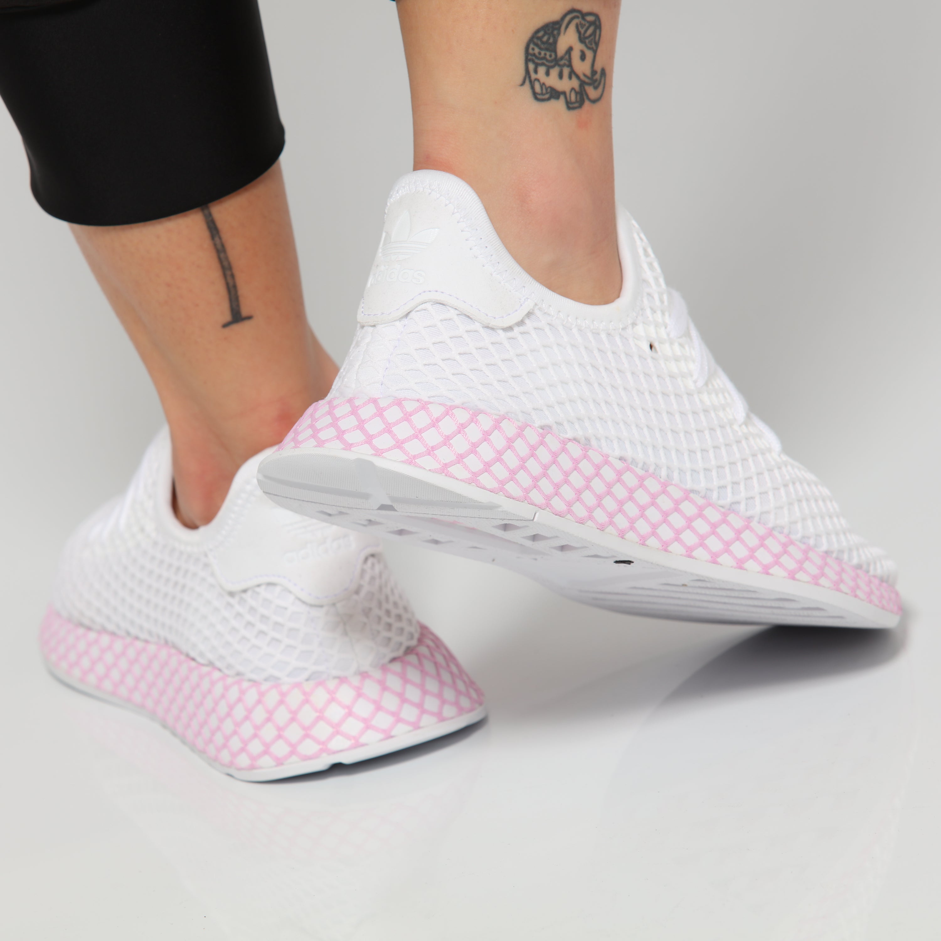 adidas deerupt white and pink