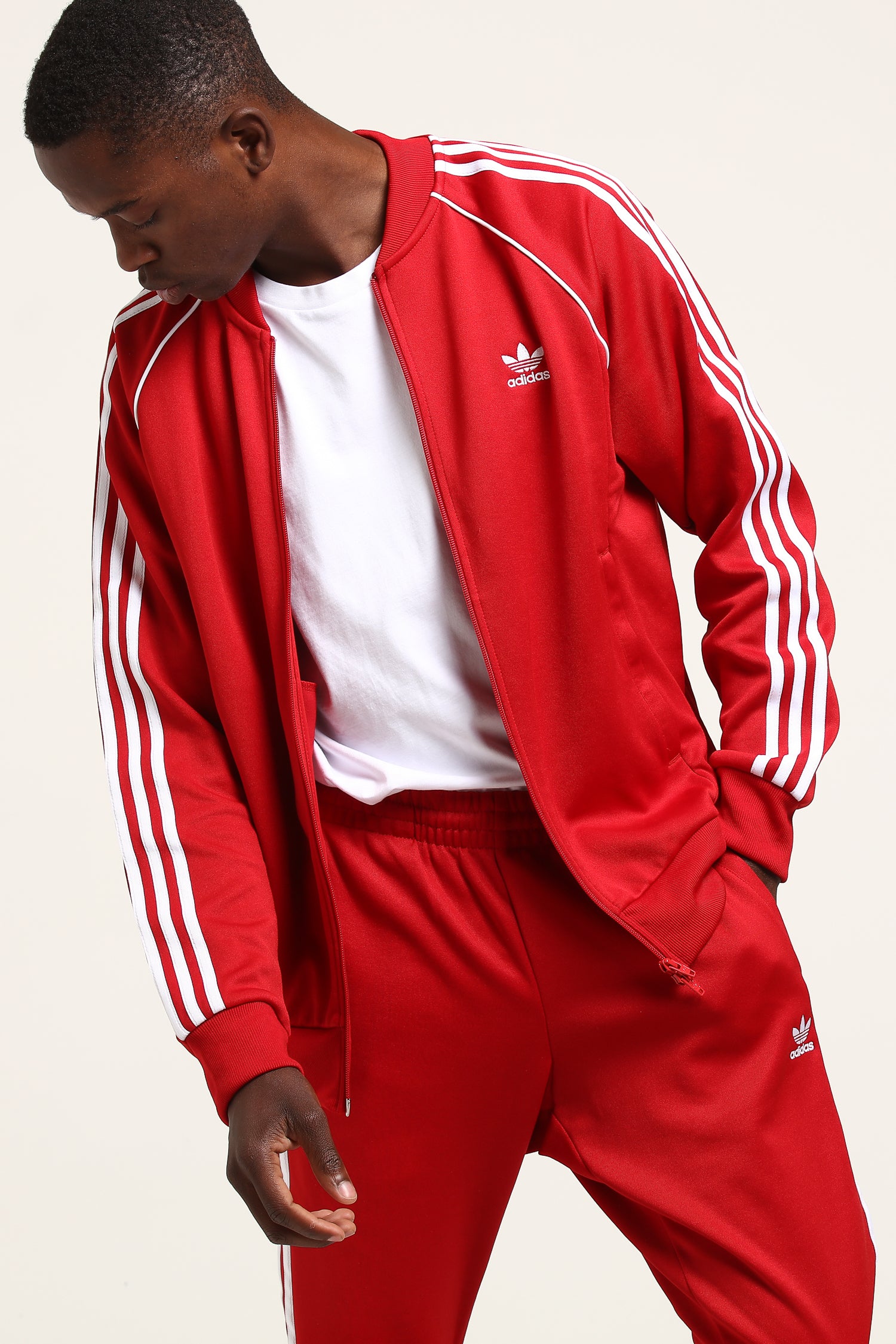 adidas sst track top red