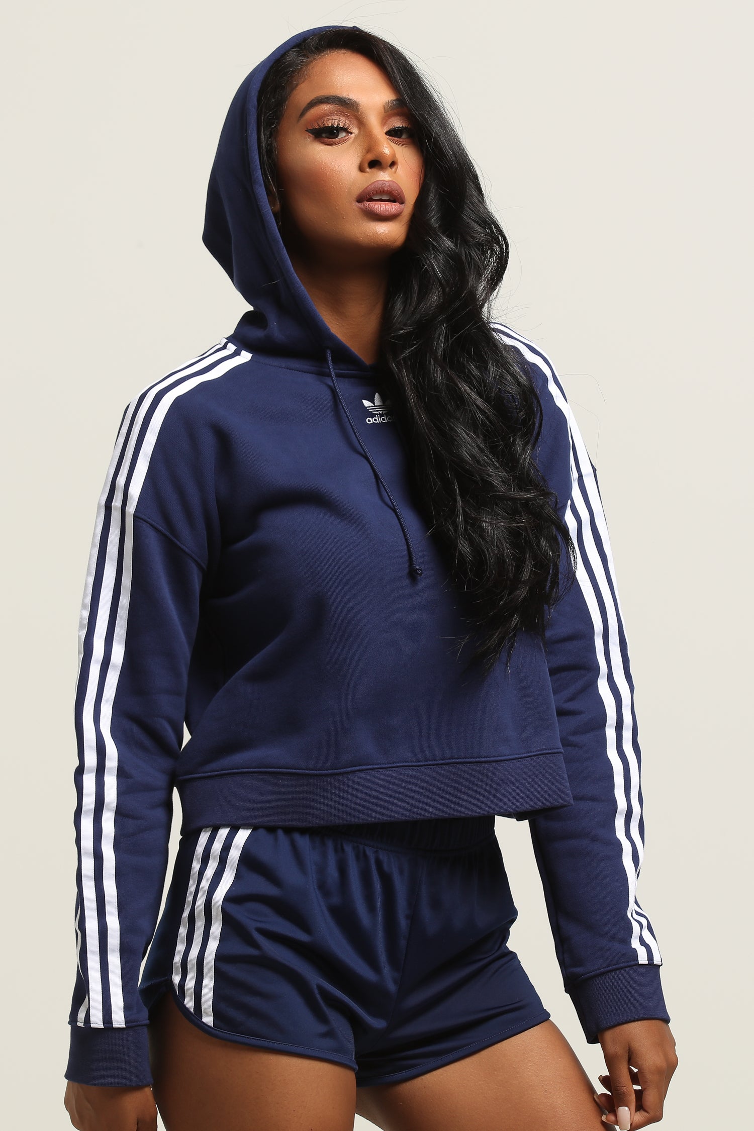 adidas cropped hoodie mineral blue