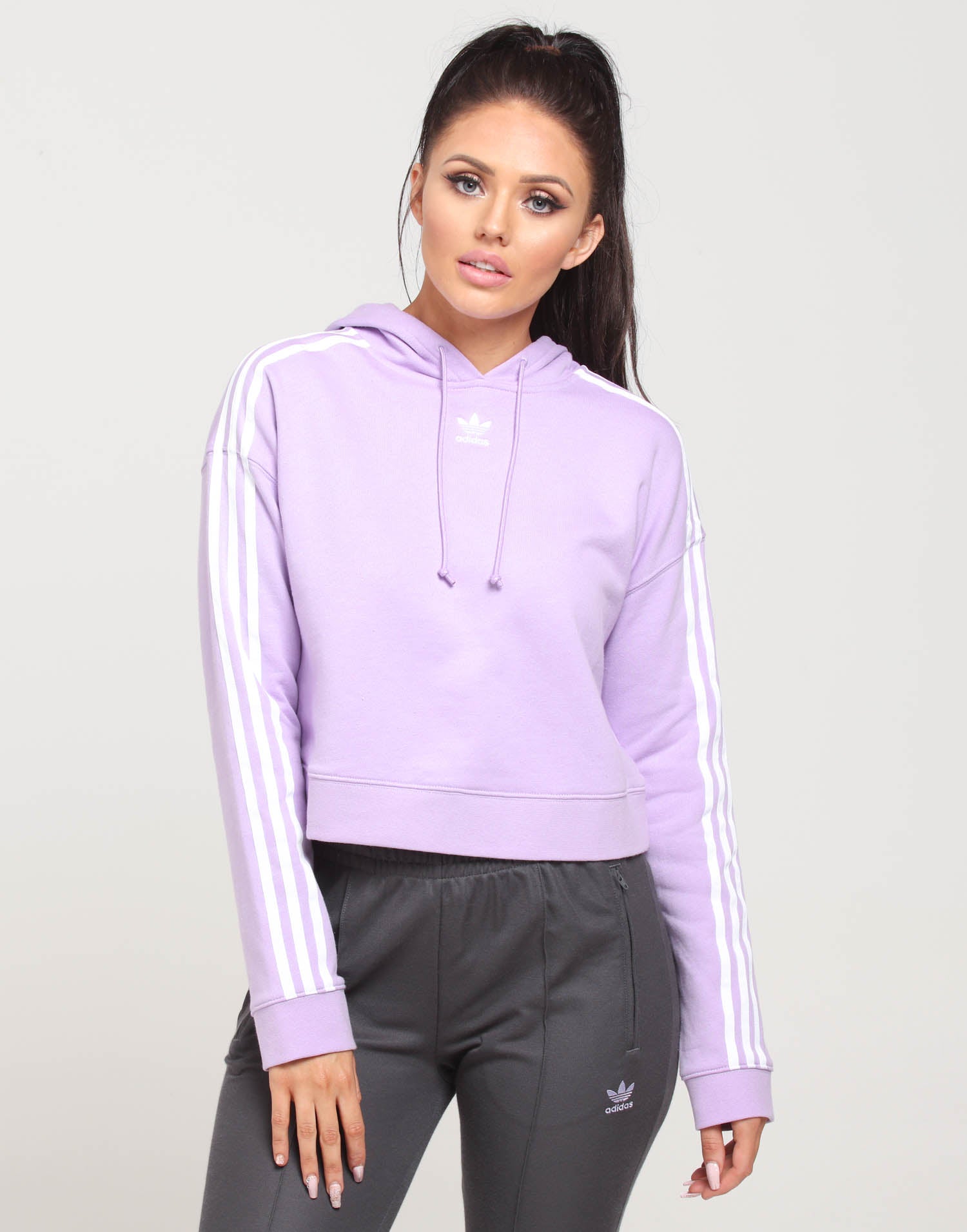 adidas cropped hoodie lilac