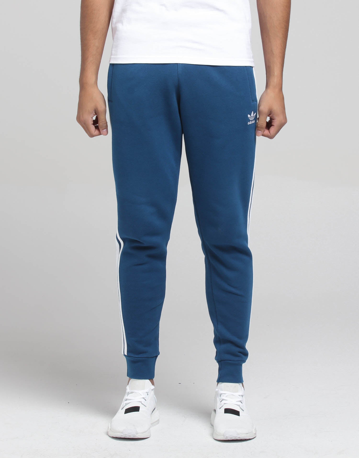 adidas 3 stripes pants blue