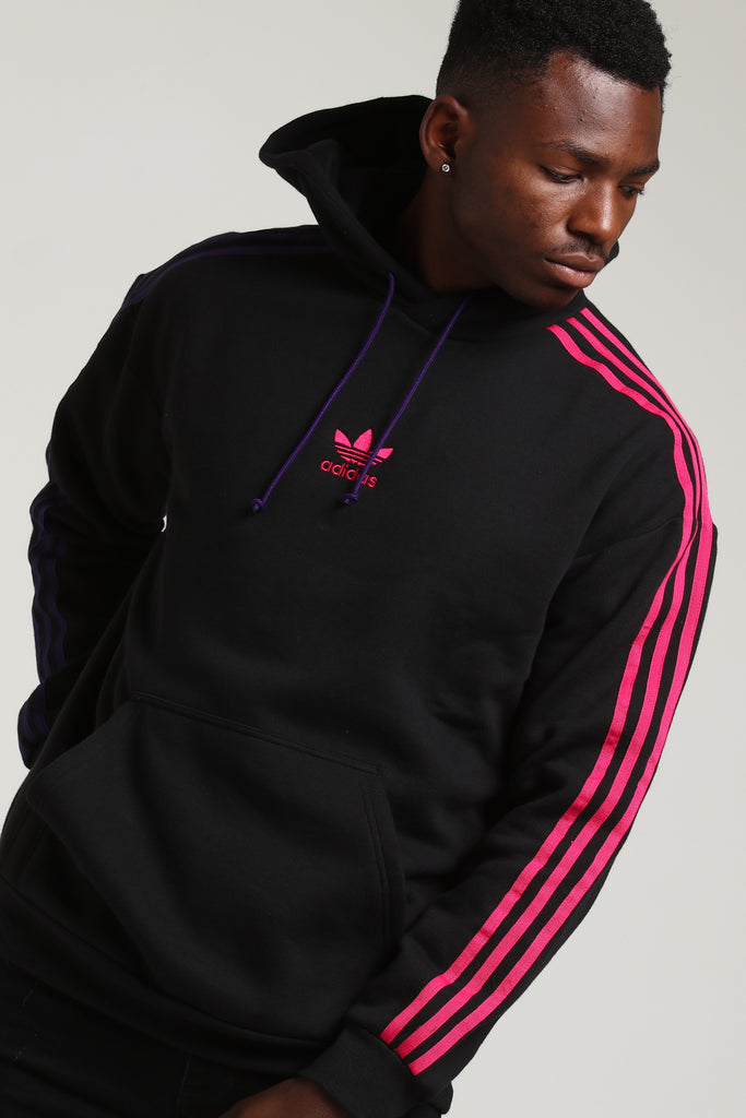 Adidas 3 Stripe Hoody Black/Purple/Pink Adidas 3 Stripe Hoody Black/Purple/Pink
