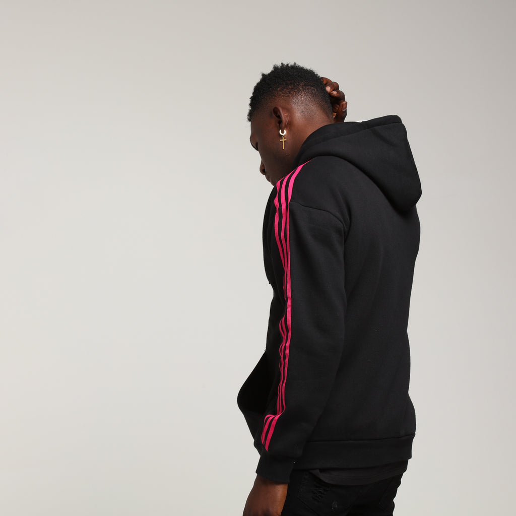 Adidas 3 Stripe Hoody Black/Purple/Pink Adidas 3 Stripe Hoody Black/Purple/Pink