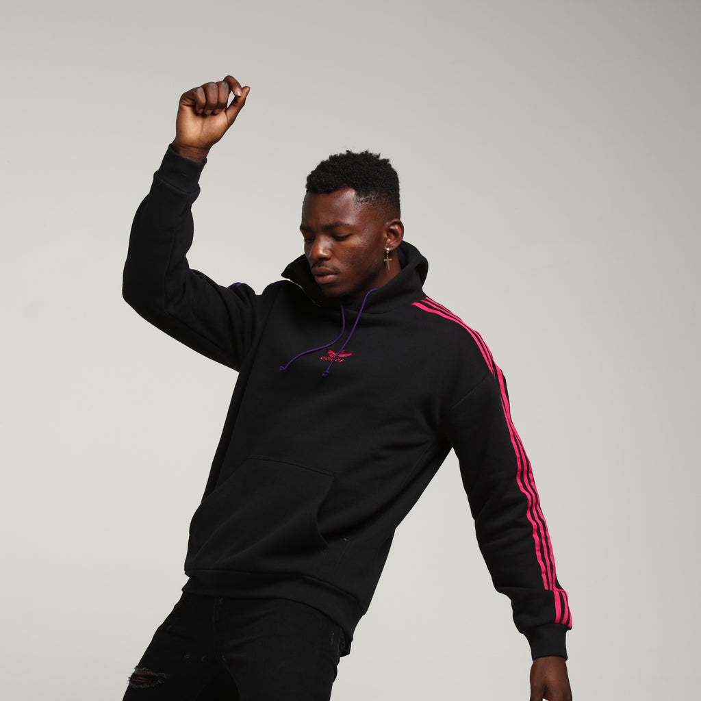 Adidas 3 Stripe Hoody Black/Purple/Pink Adidas 3 Stripe Hoody Black/Purple/Pink