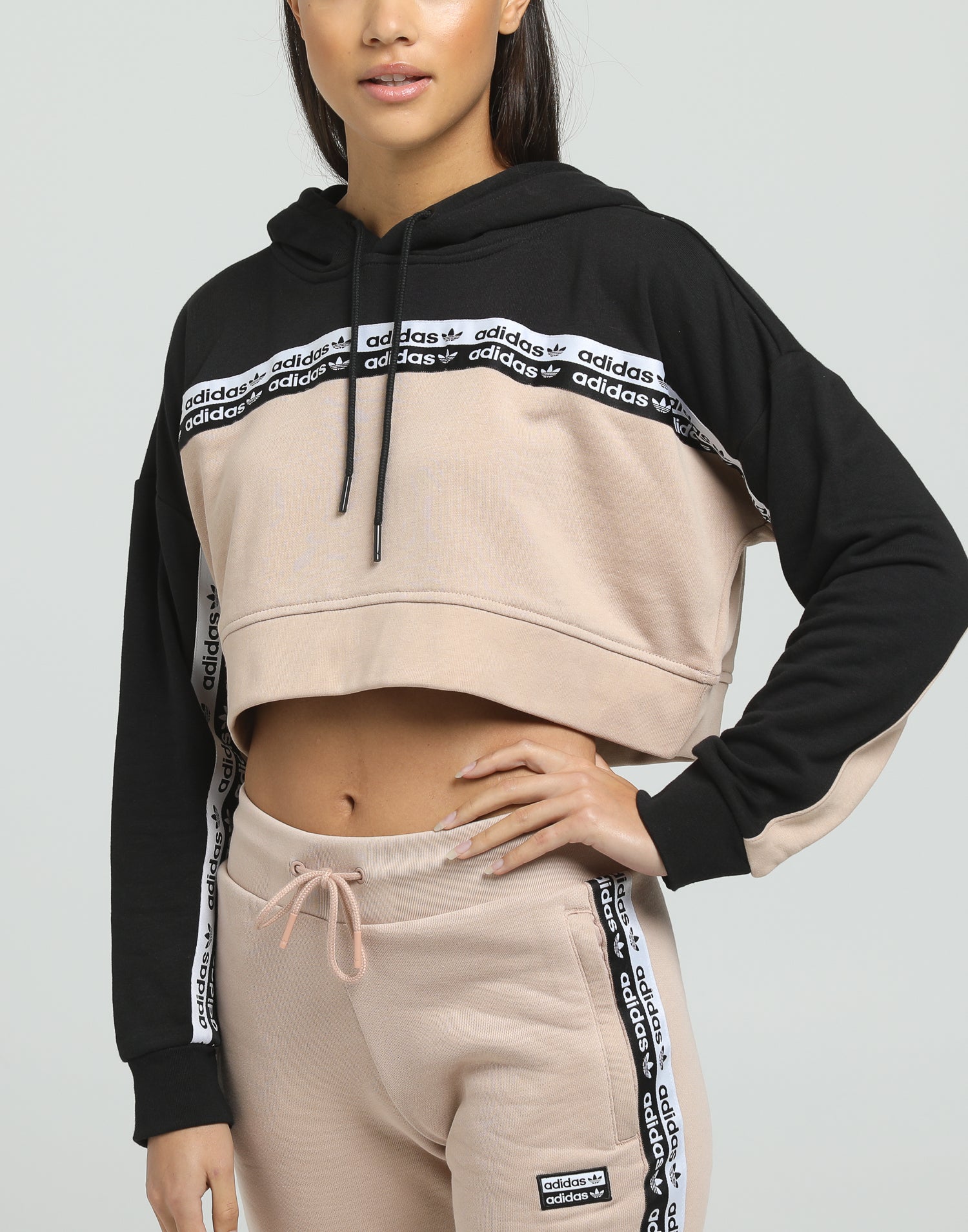 adidas cropped hoodie ash pearl