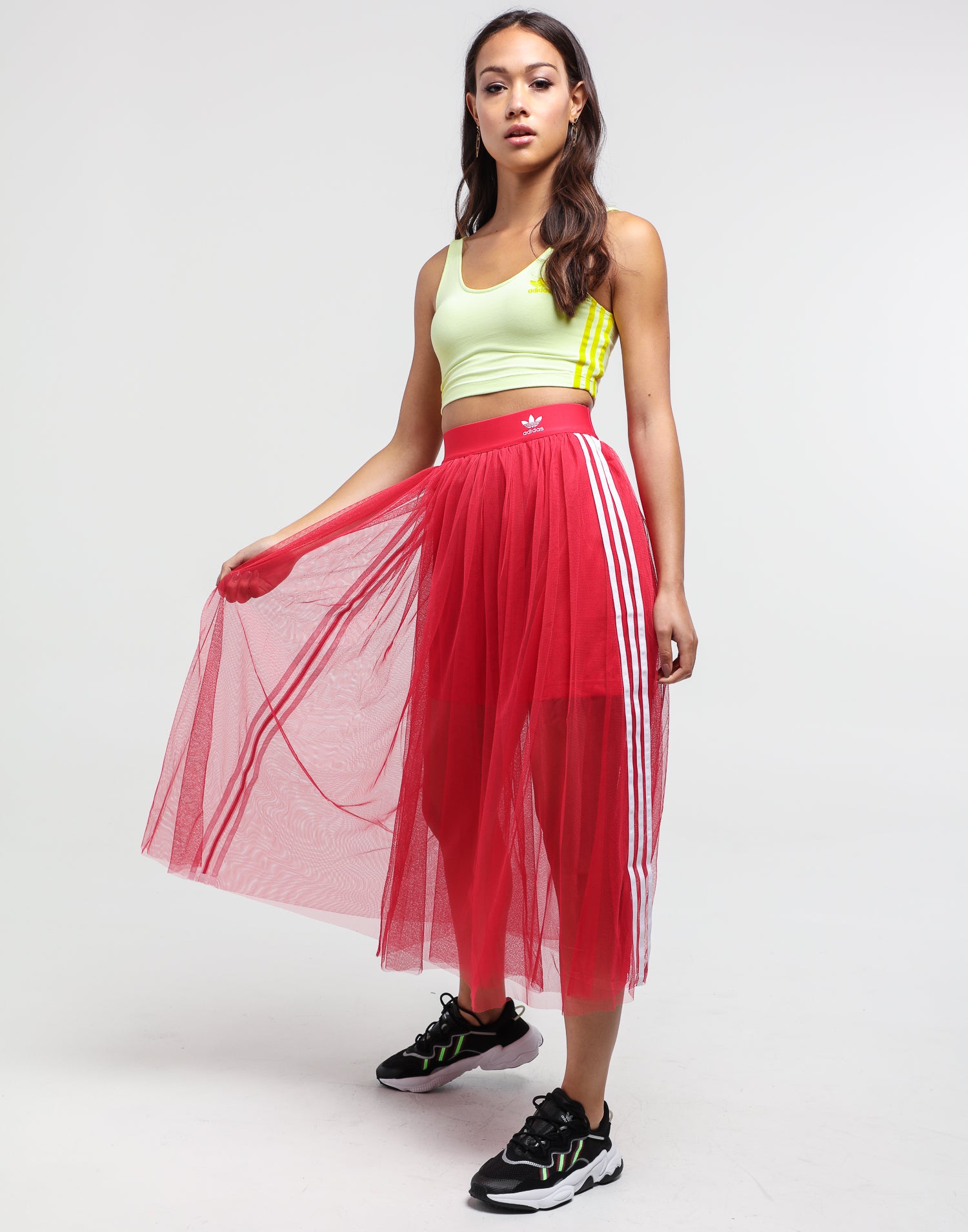 adidas pink mesh skirt