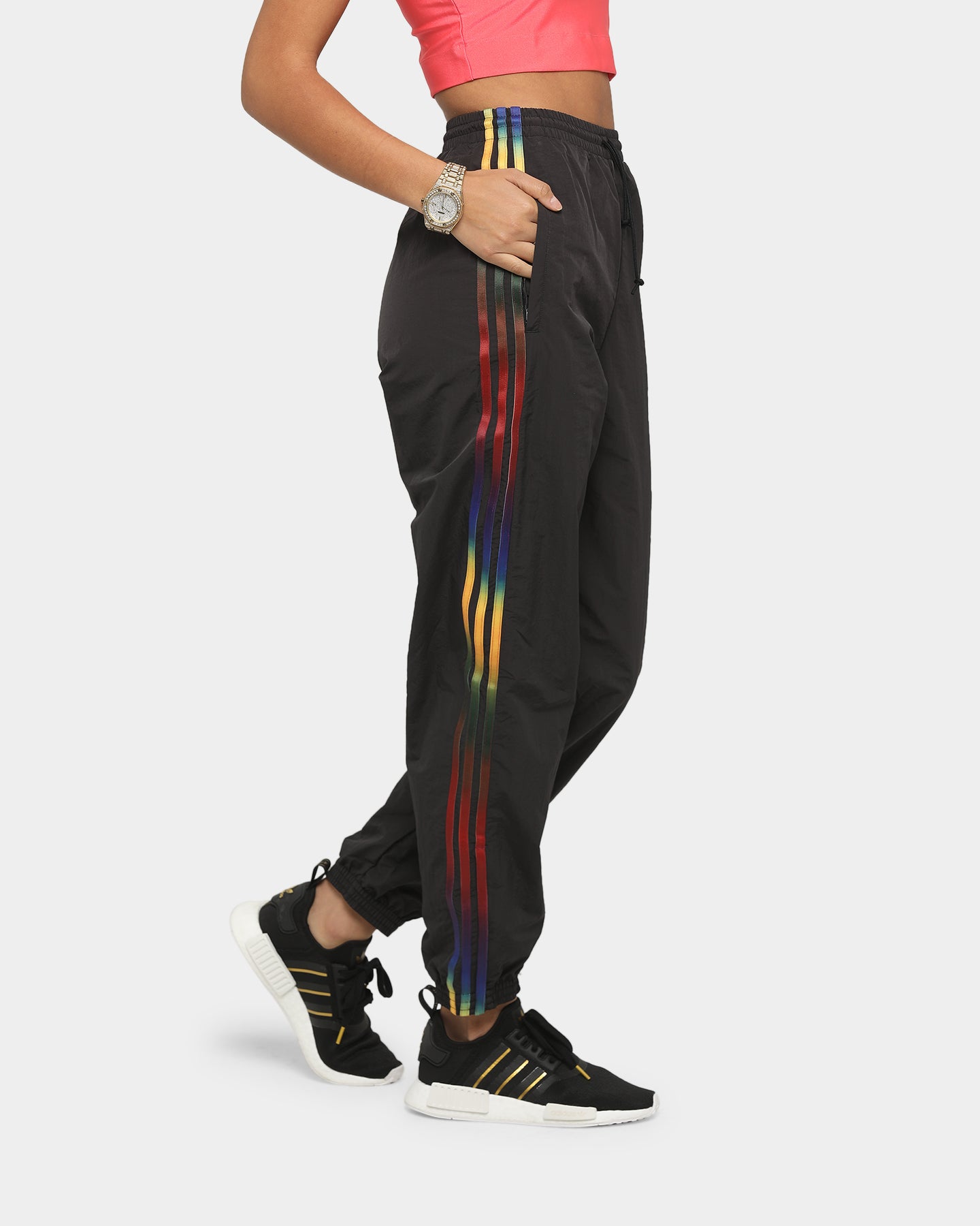 Adidas Women's Rainbow Trackpants Black 