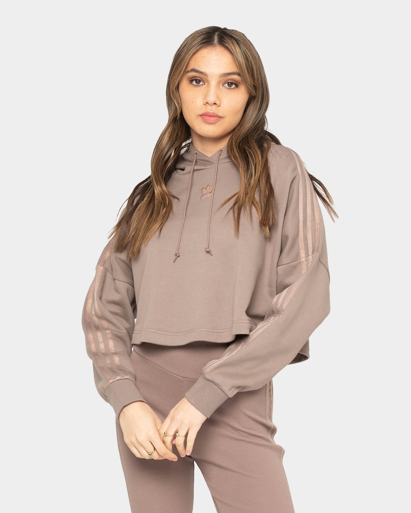 Cropped Hoodie Trace Brown 