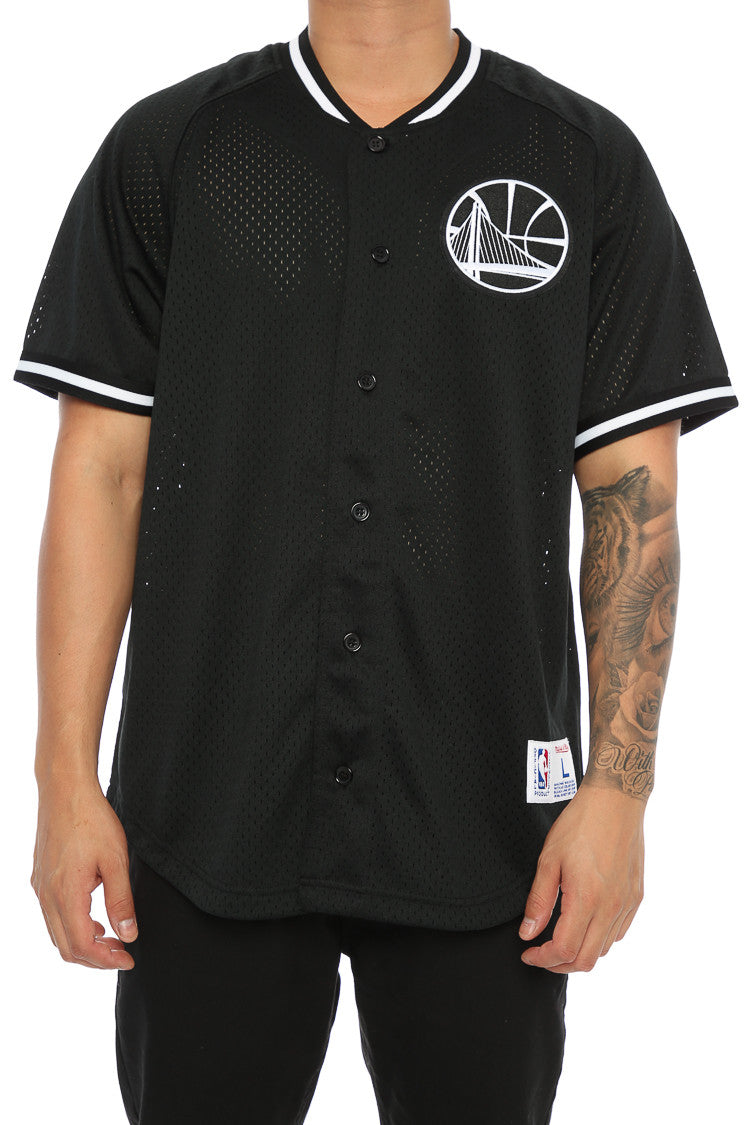 warriors button up jersey