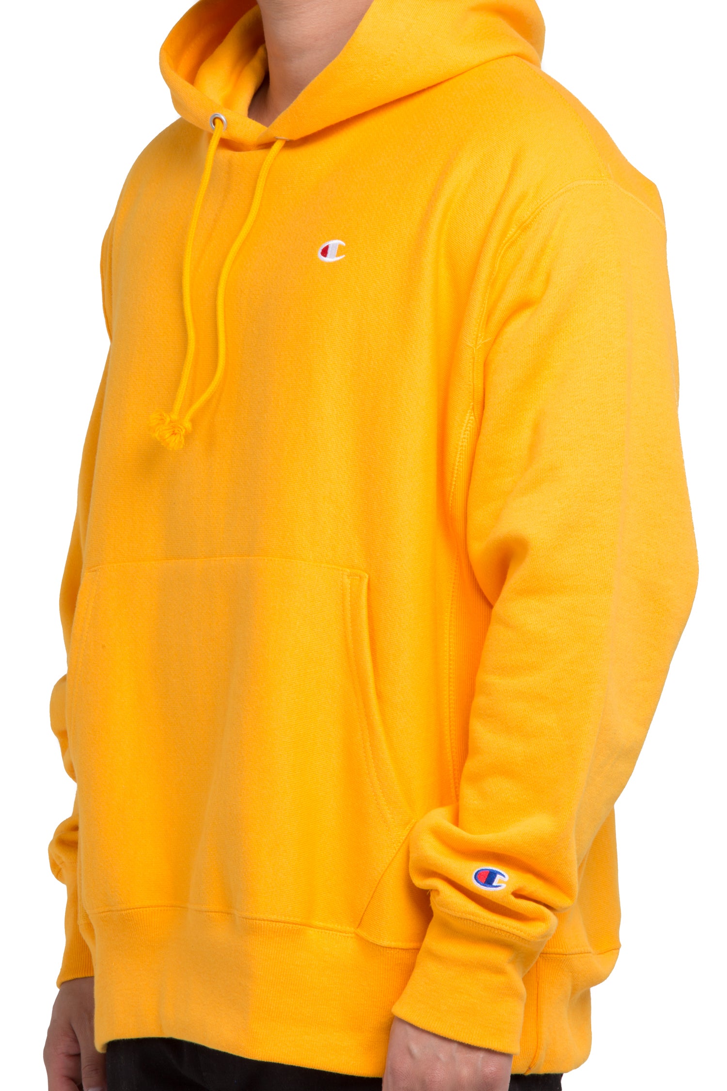 champion reverse weave yellow hoodie