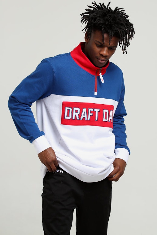Draft Day Playbook LS Sweater Blue/White/Red