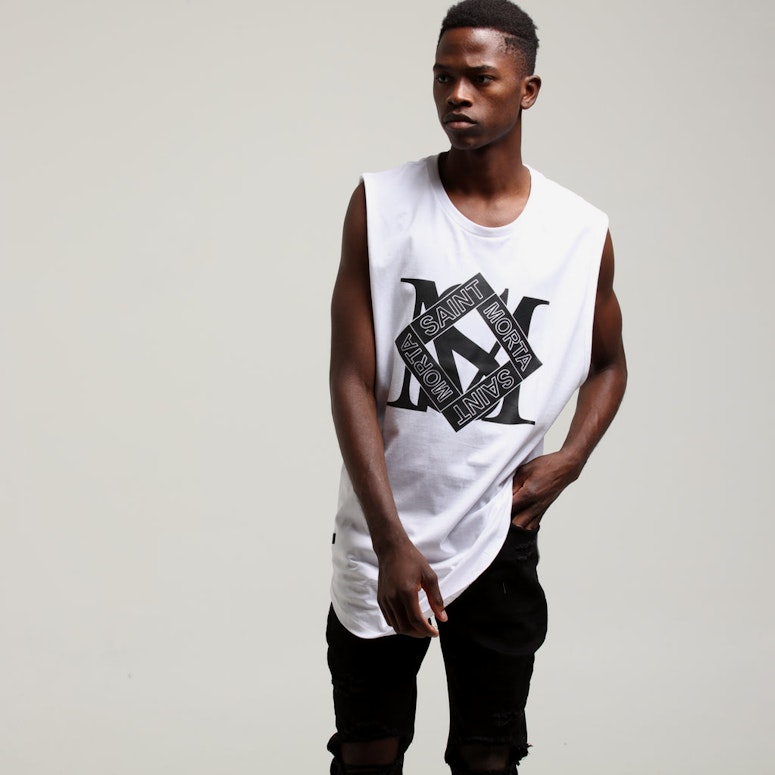 SAINT MORTA MADEOFF MUSCLE TEE WHITE/BLACK