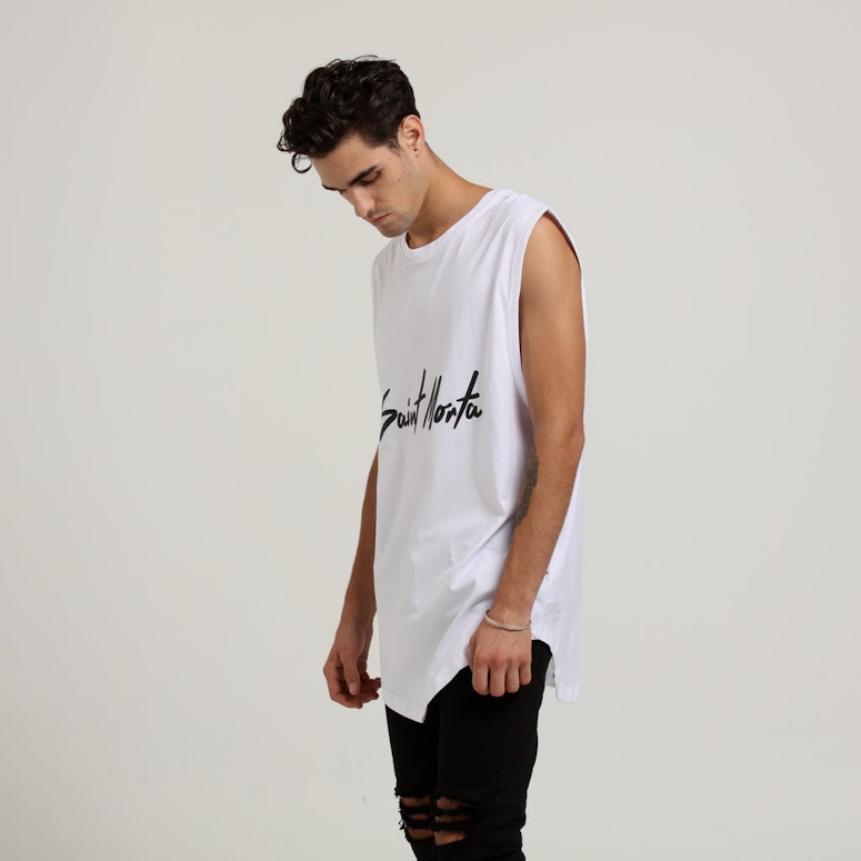 SAINT MORTA FACTOM MUSCLE TEE WHITE/BLACK
