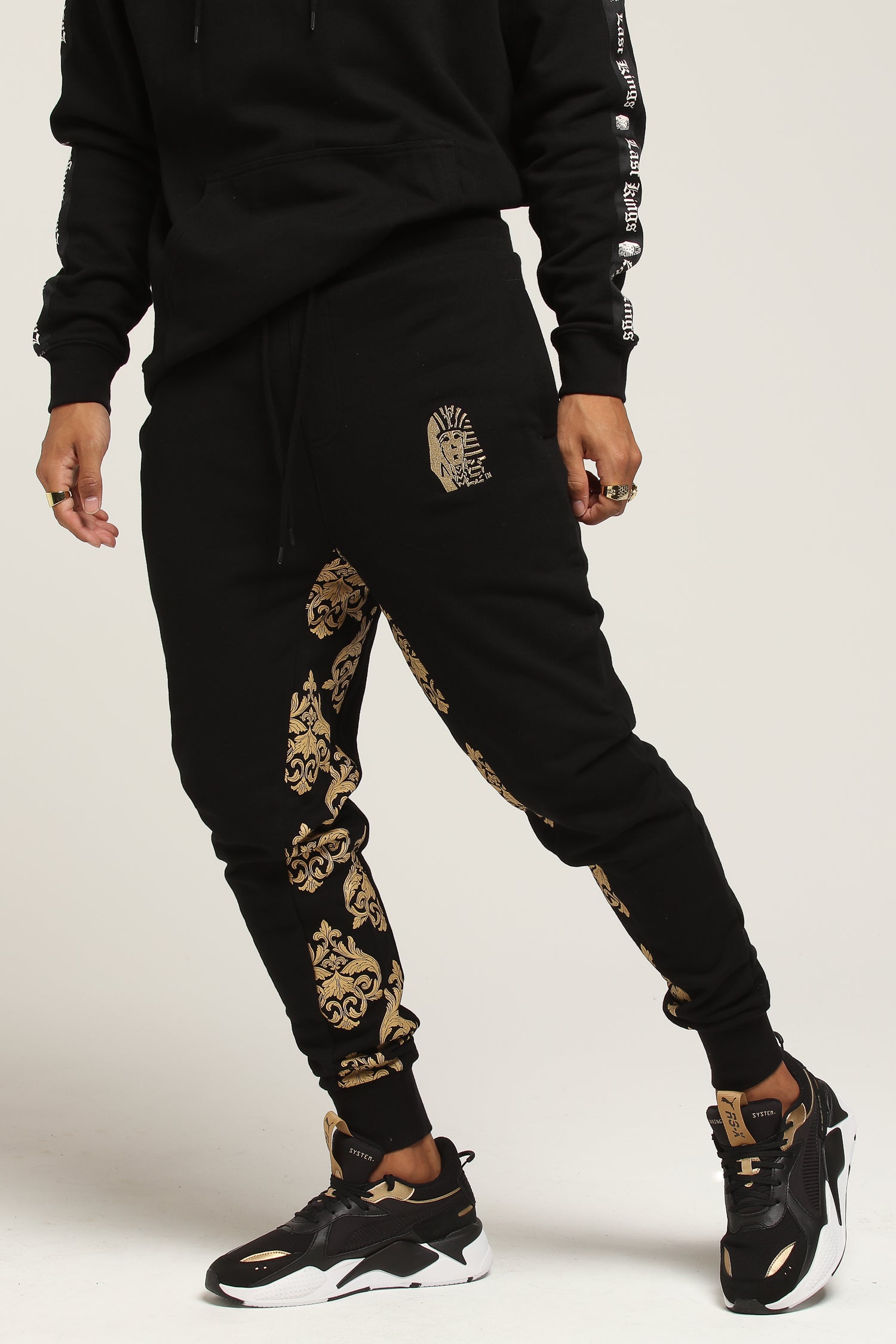 track pants with inner net