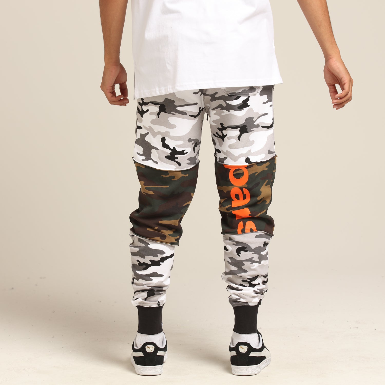 snow camo sweatpants