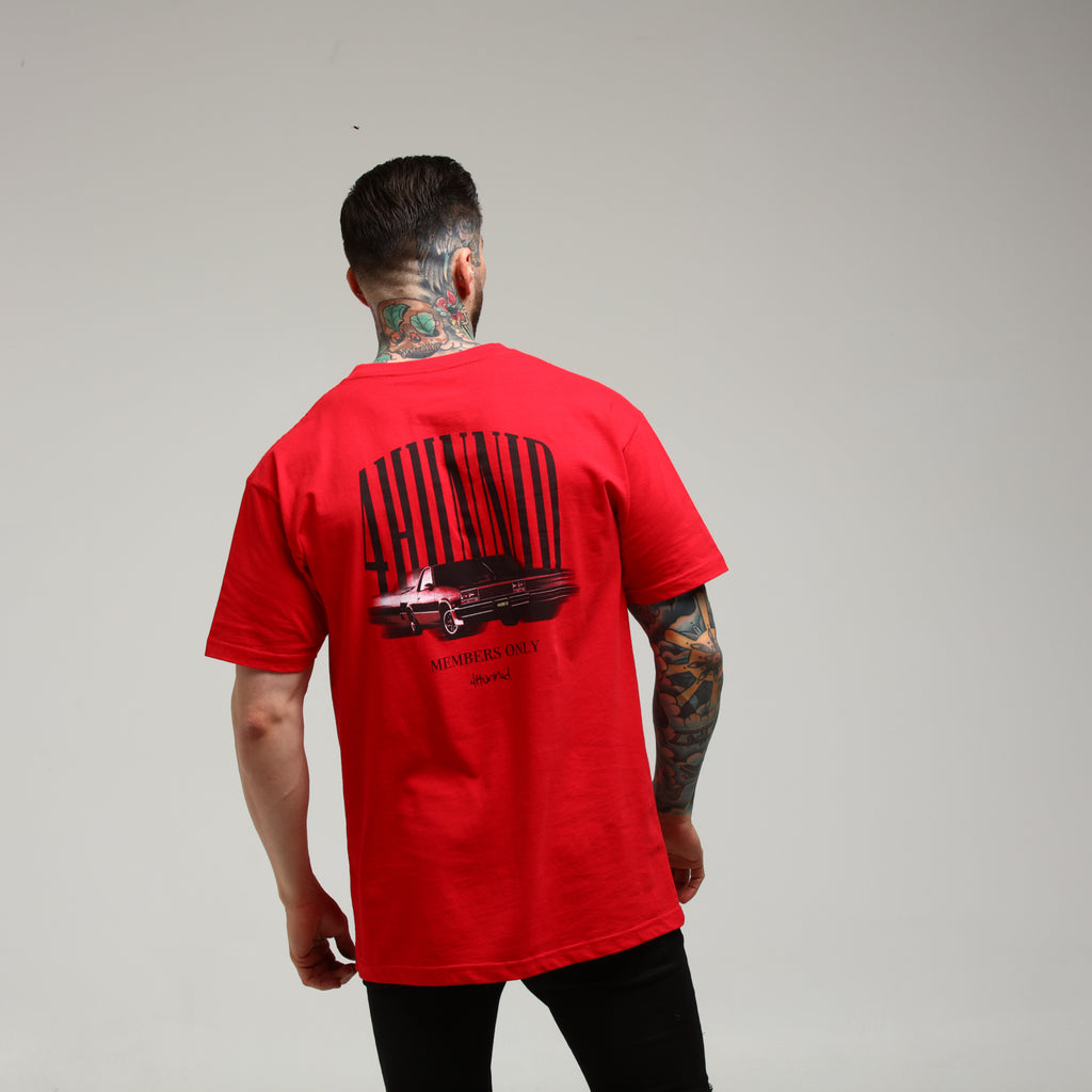 4HUNNID Car Blur Tee Red