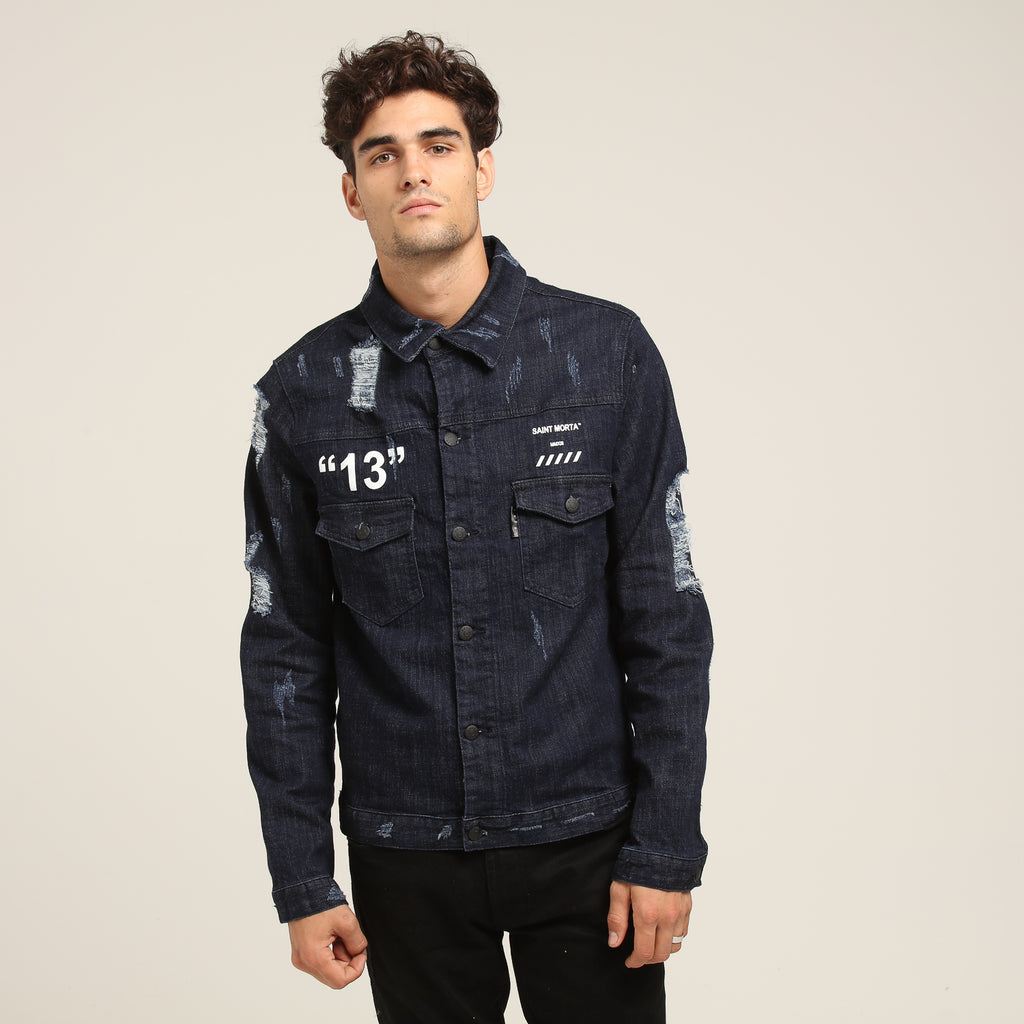 Saint Morta Graduate Denim Jacket Indigo Wash