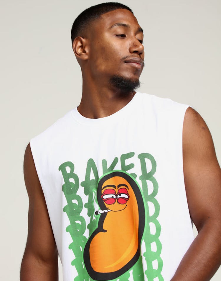 Goat Crew Baked Bean Muscle Tee White