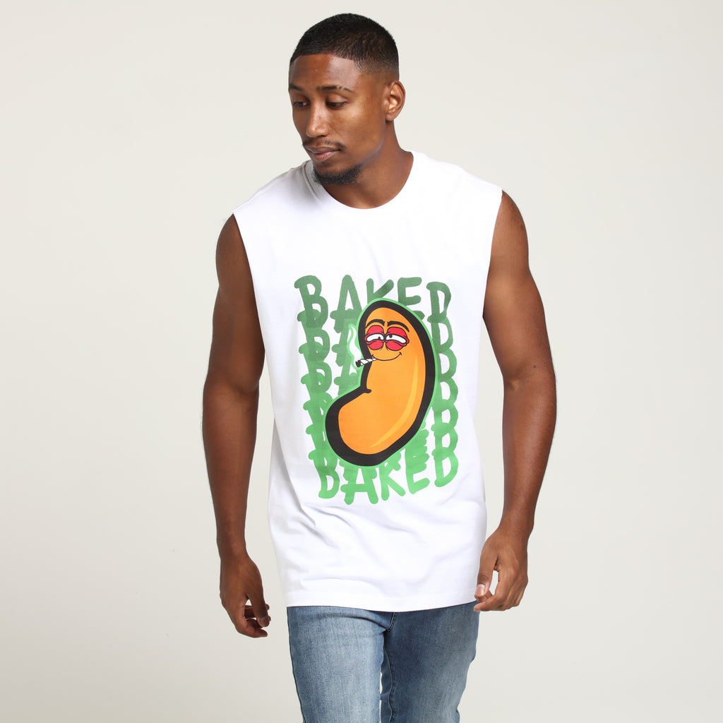 Goat Crew Baked Bean Muscle Tee White