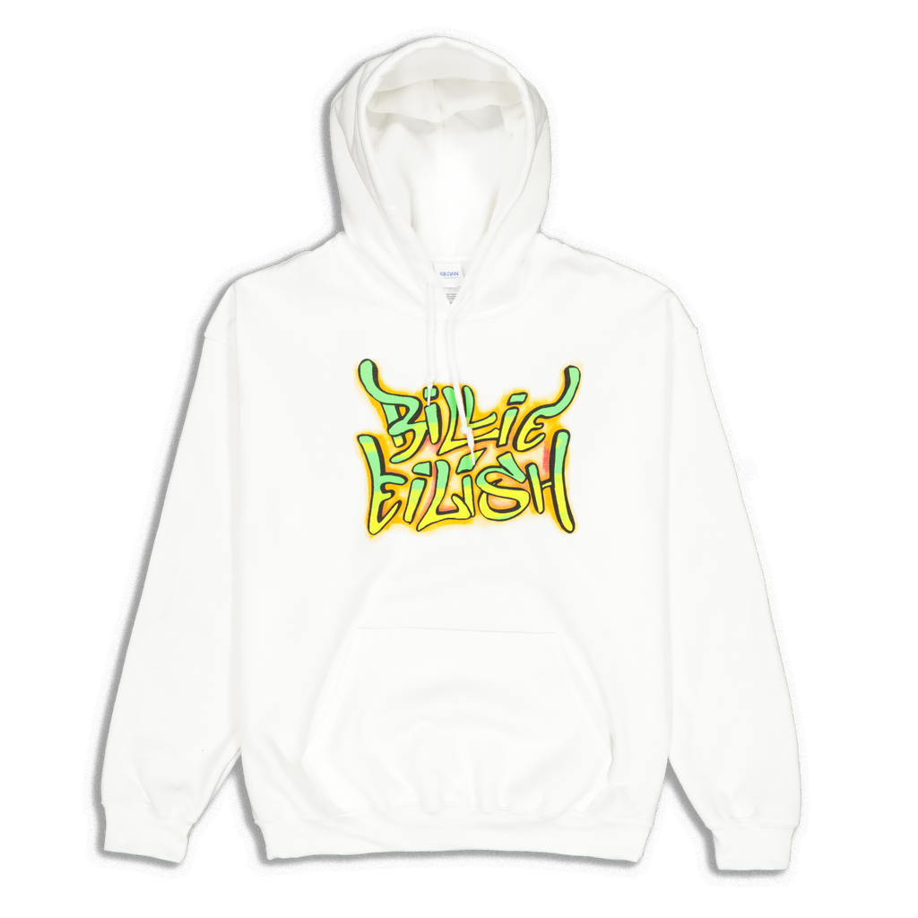 Billie Eilish Graffiti Hood White