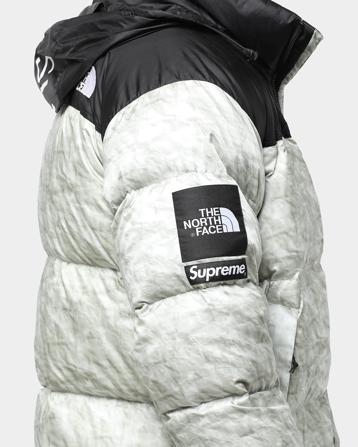 north face supreme white jacket