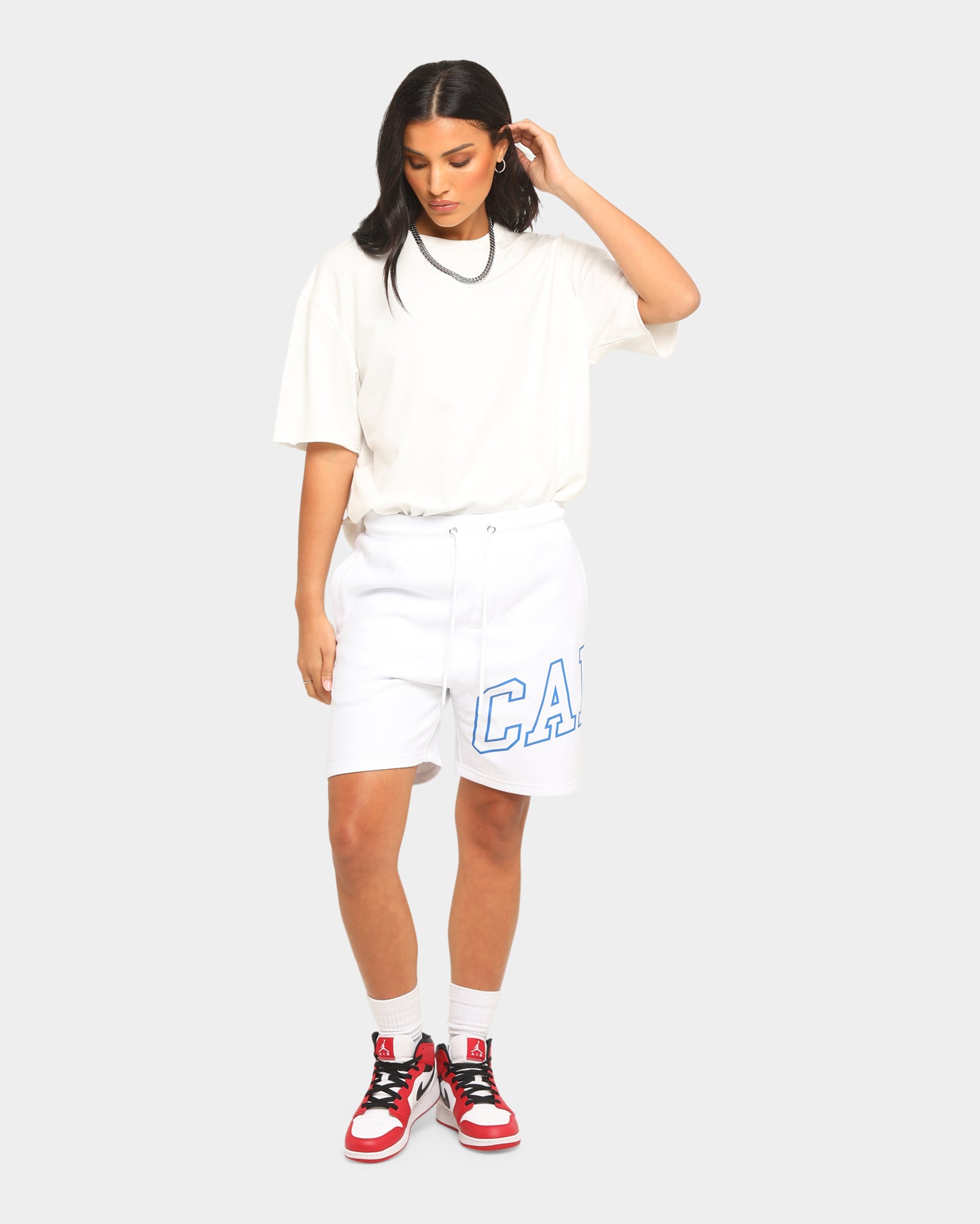 womens white sweat shorts