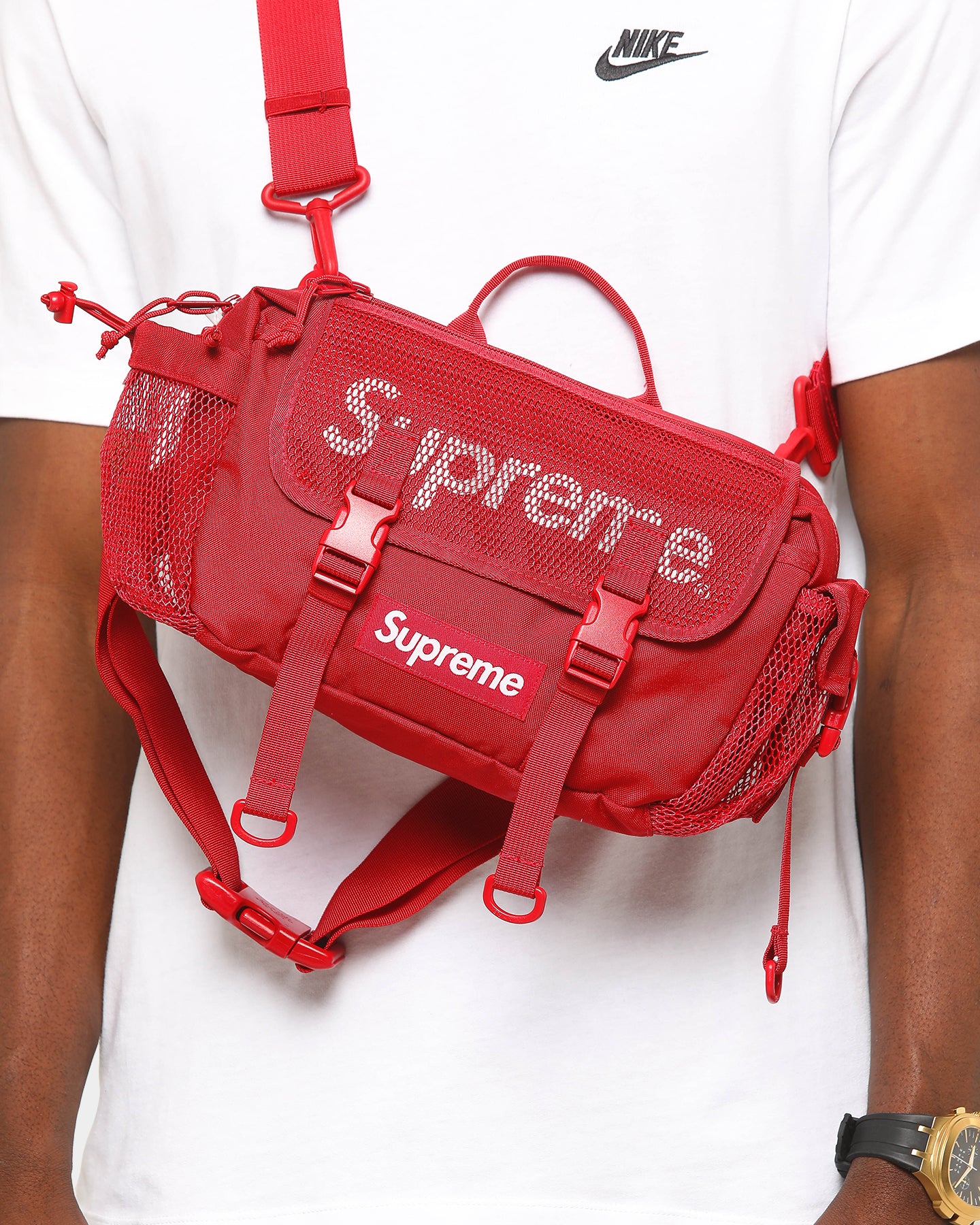 red supreme bum bag