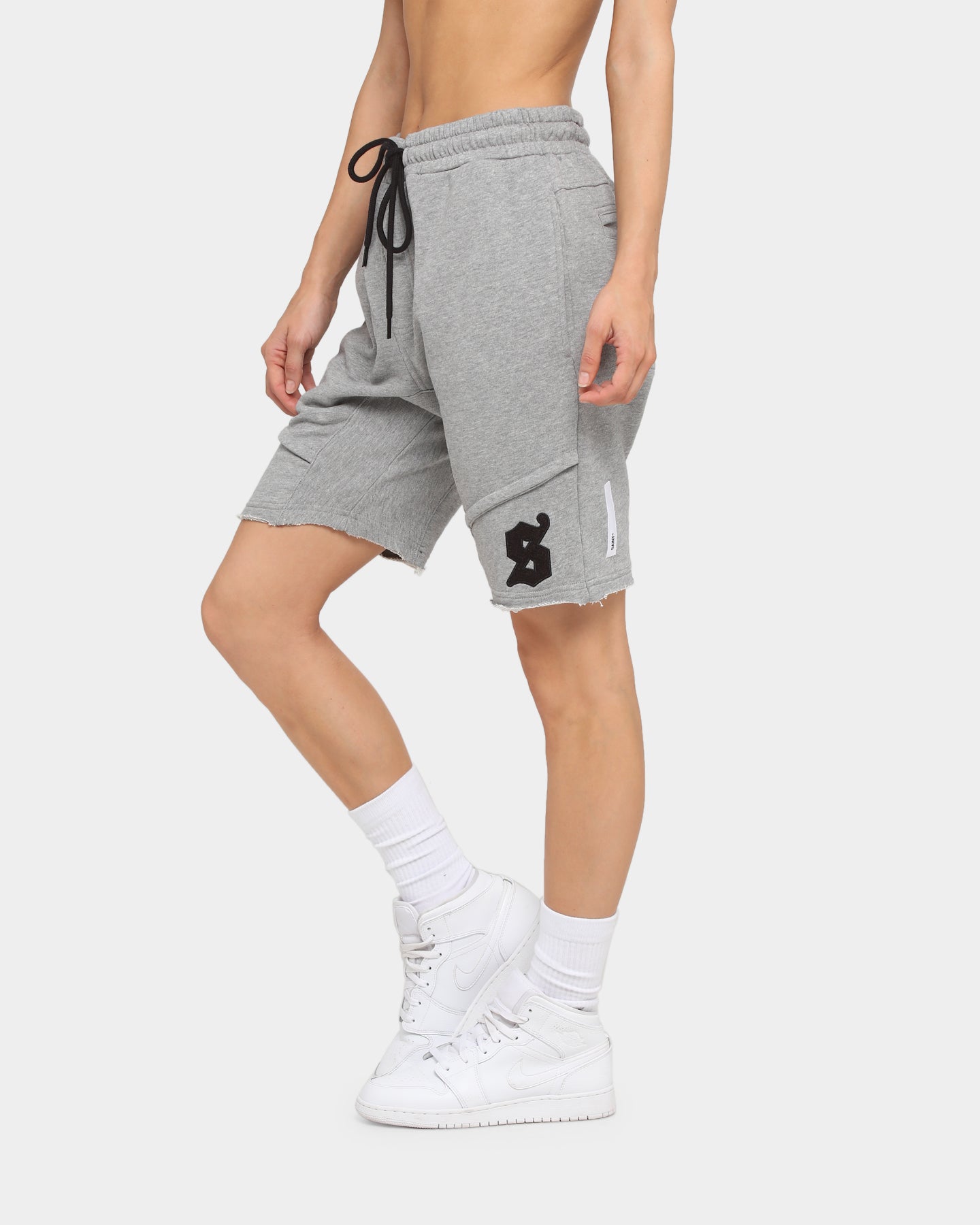 nike grey track shorts