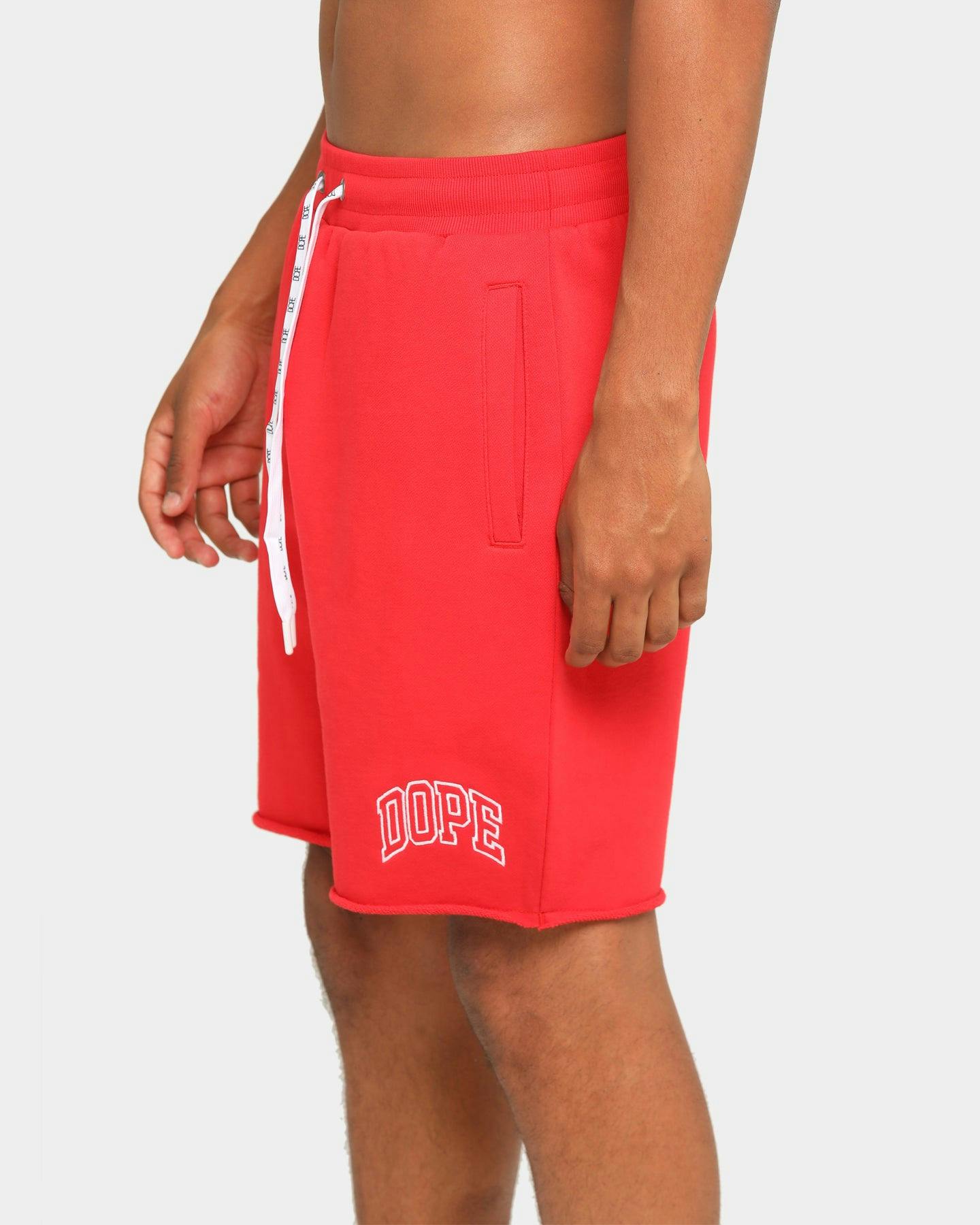 DOPE Raw Fleece Shorts Red Culture Kings