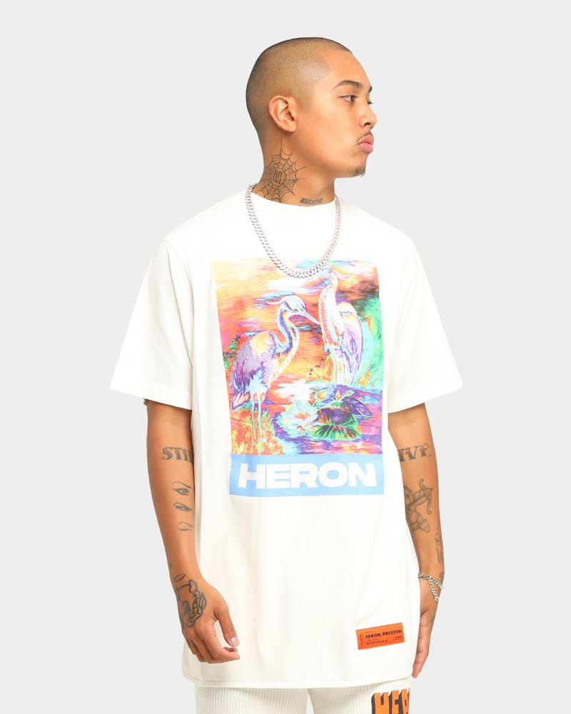 heron preston oversized birds short sleeve t shirt white culture kings