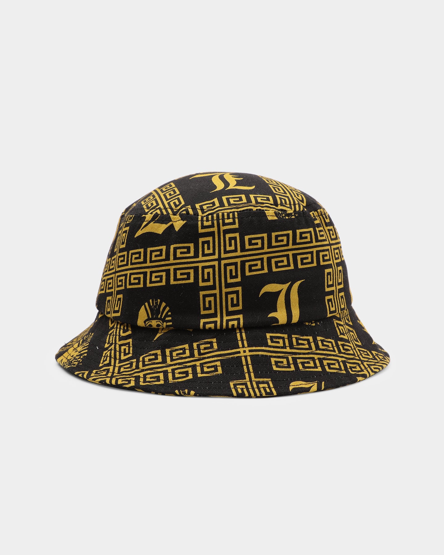 black and gold bucket hat