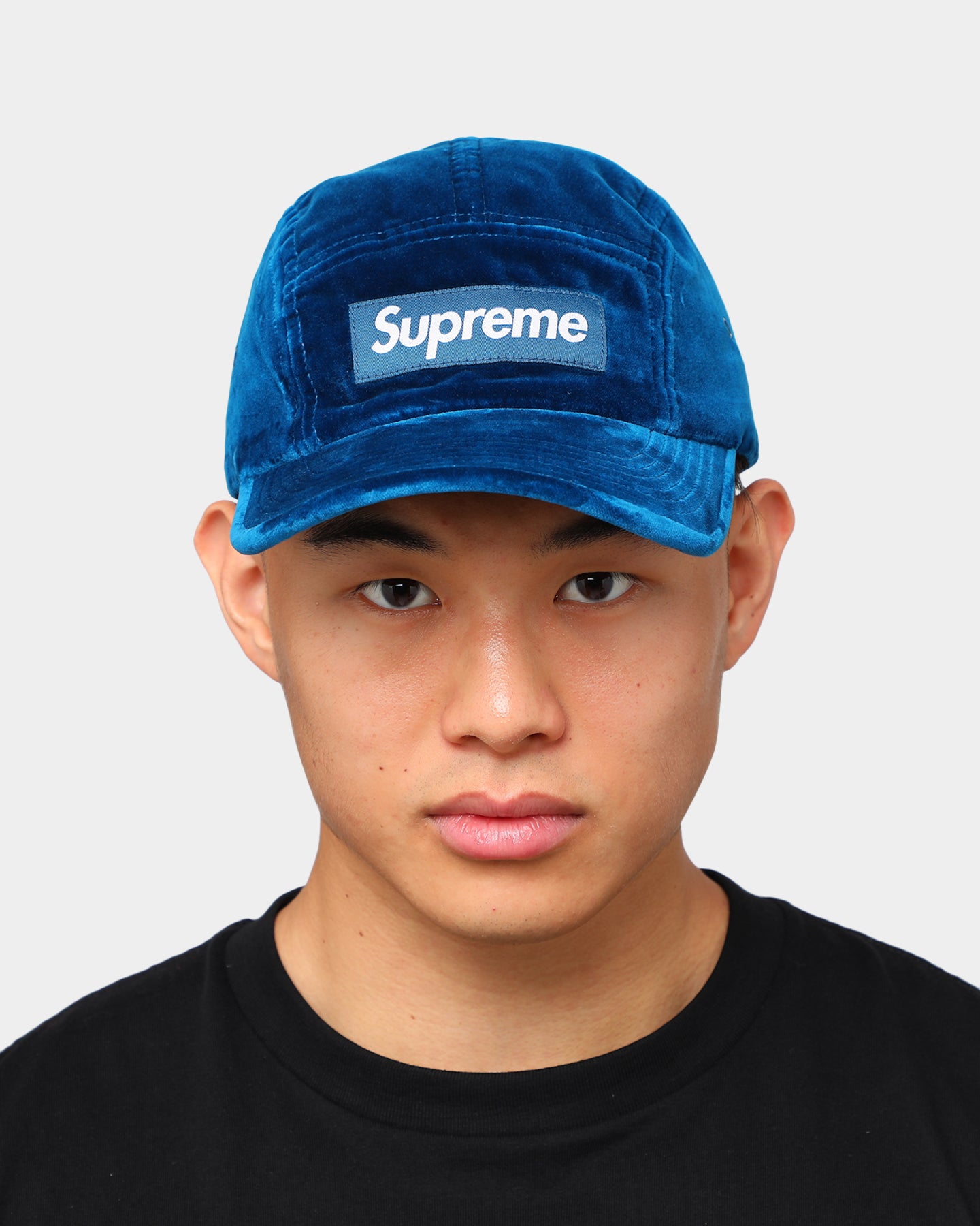 supreme velvet camp cap