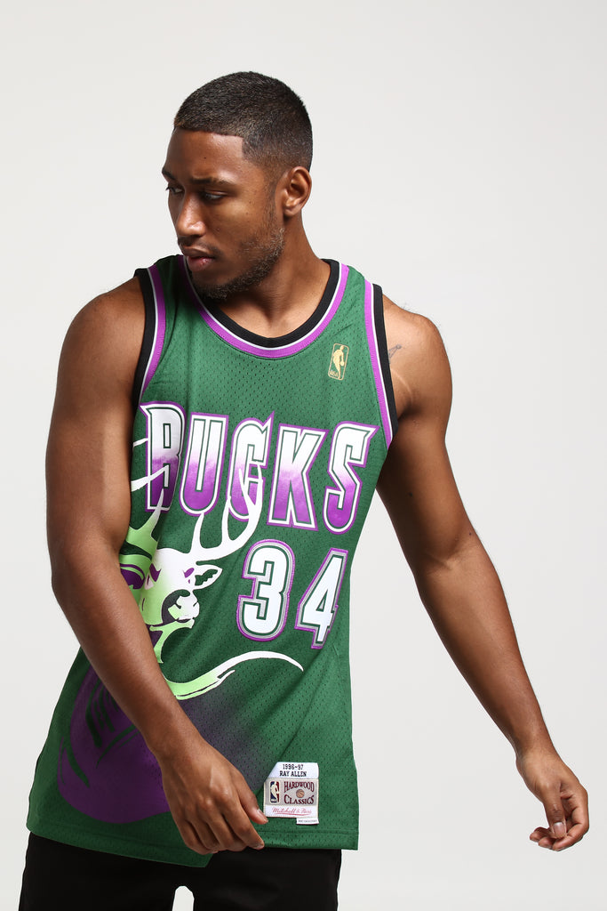 Mitchell & Ness Milwaukee Bucks Ray Allen #34 Swingman ...