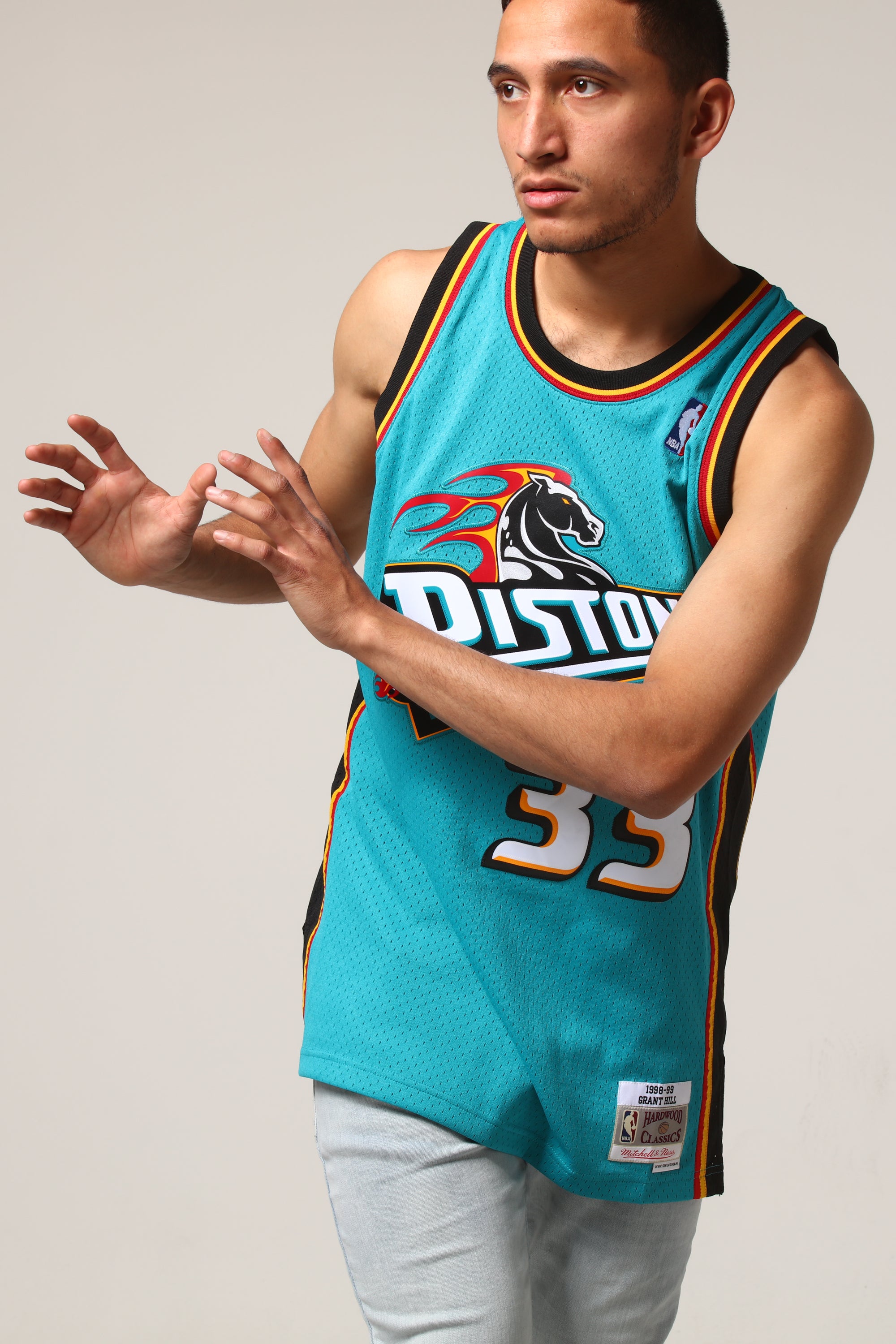 grant hill pistons jersey teal