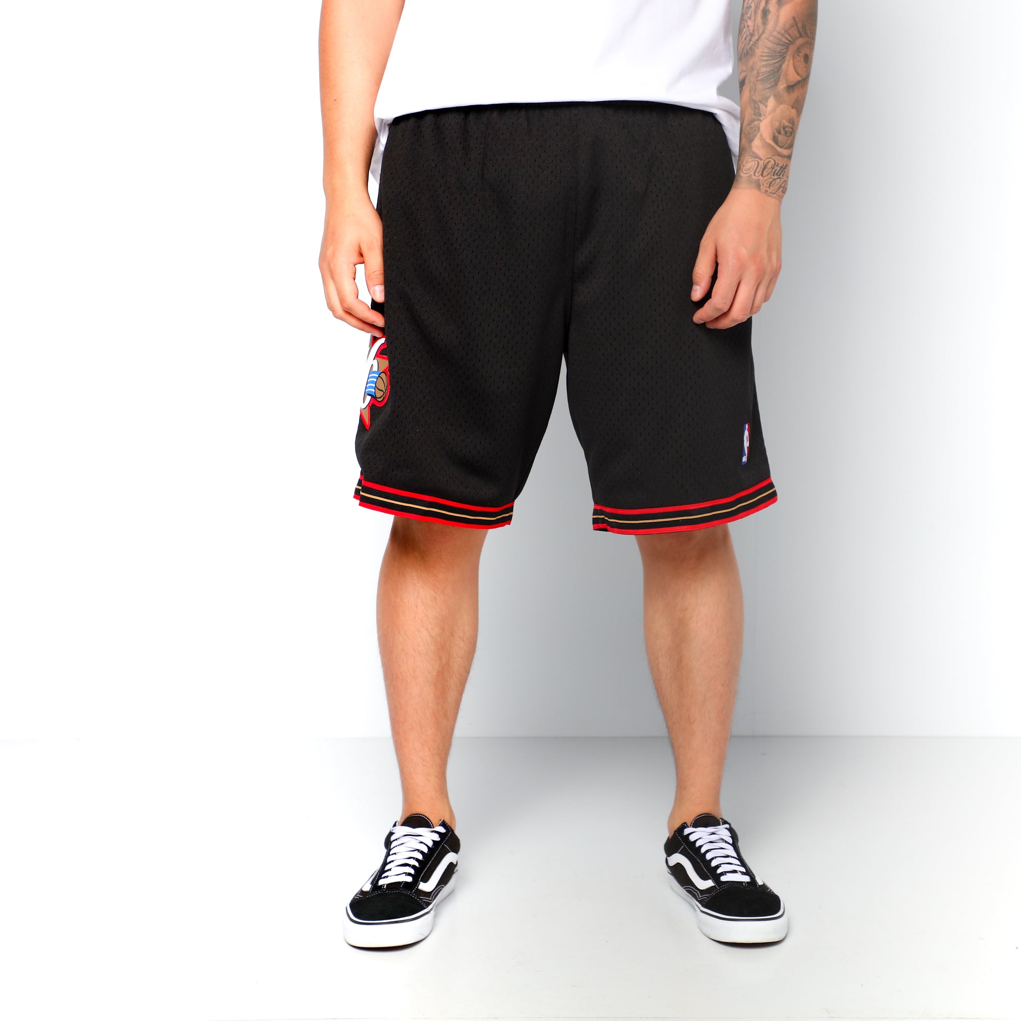 black sixers shorts