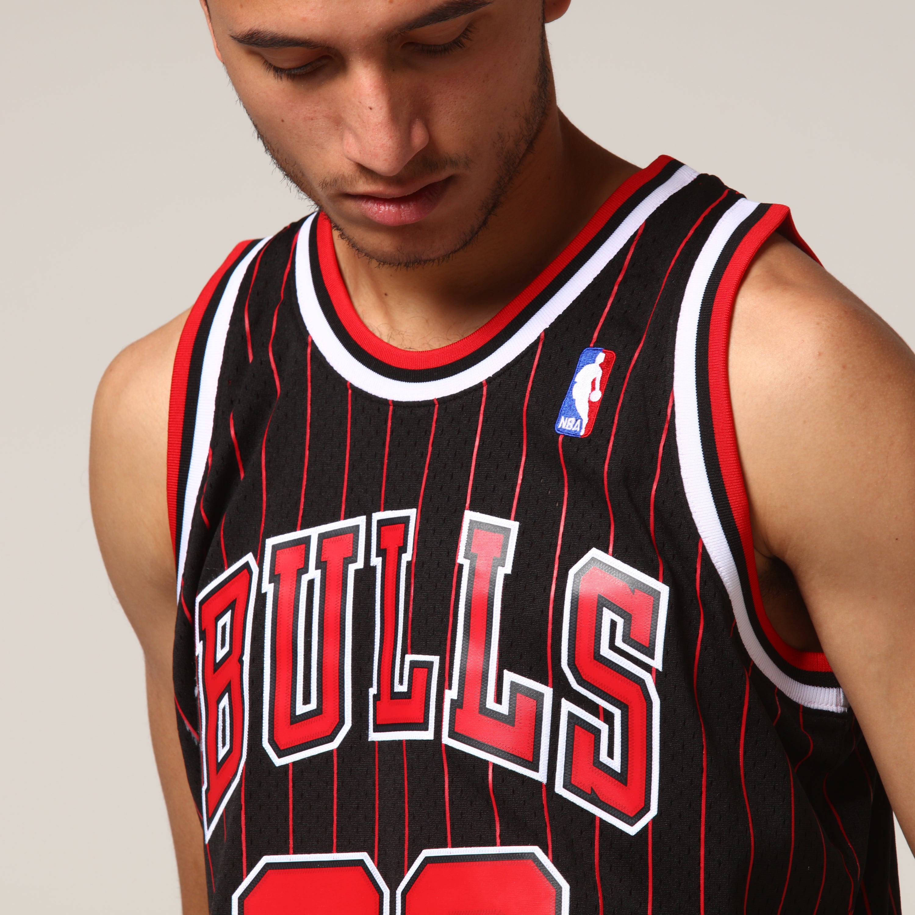 black and red bulls jersey