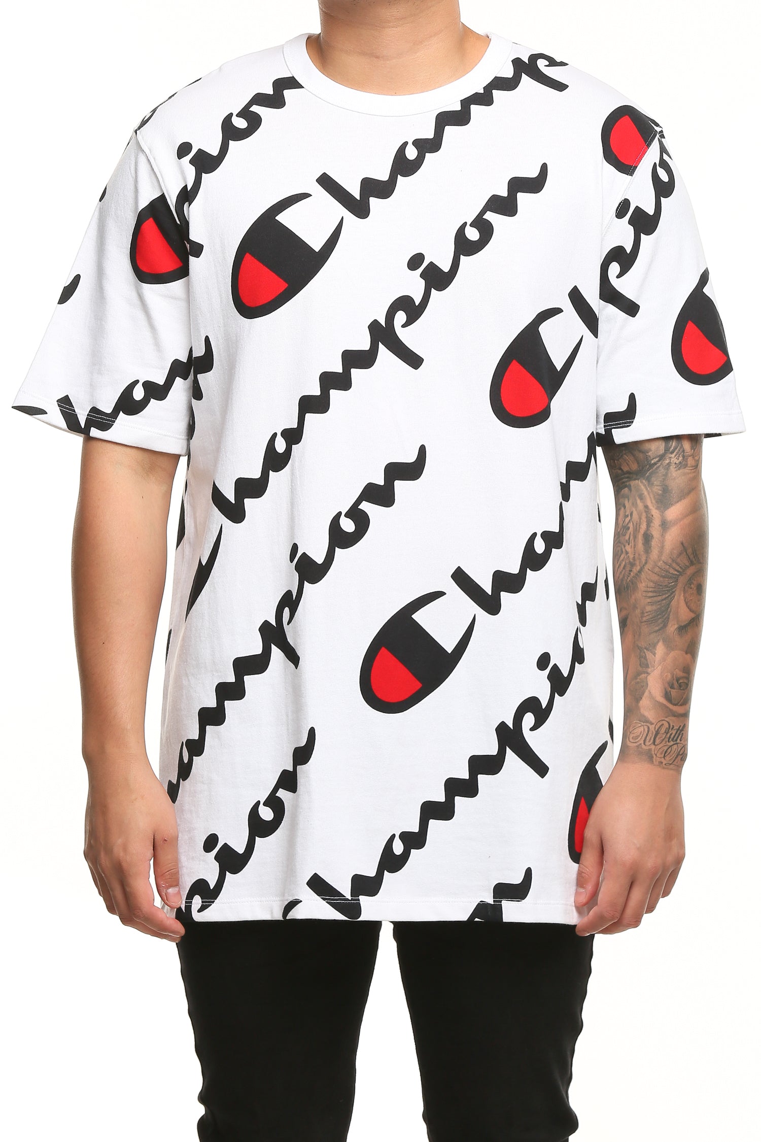 Champion Heritage All Over Script Tee 
