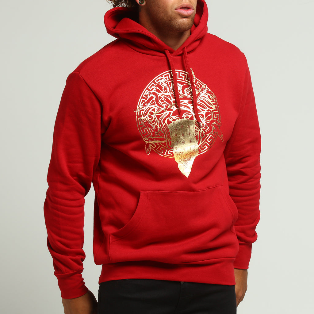 Crooks & Castles Knit Hood Prime Medusa Red/Gold
