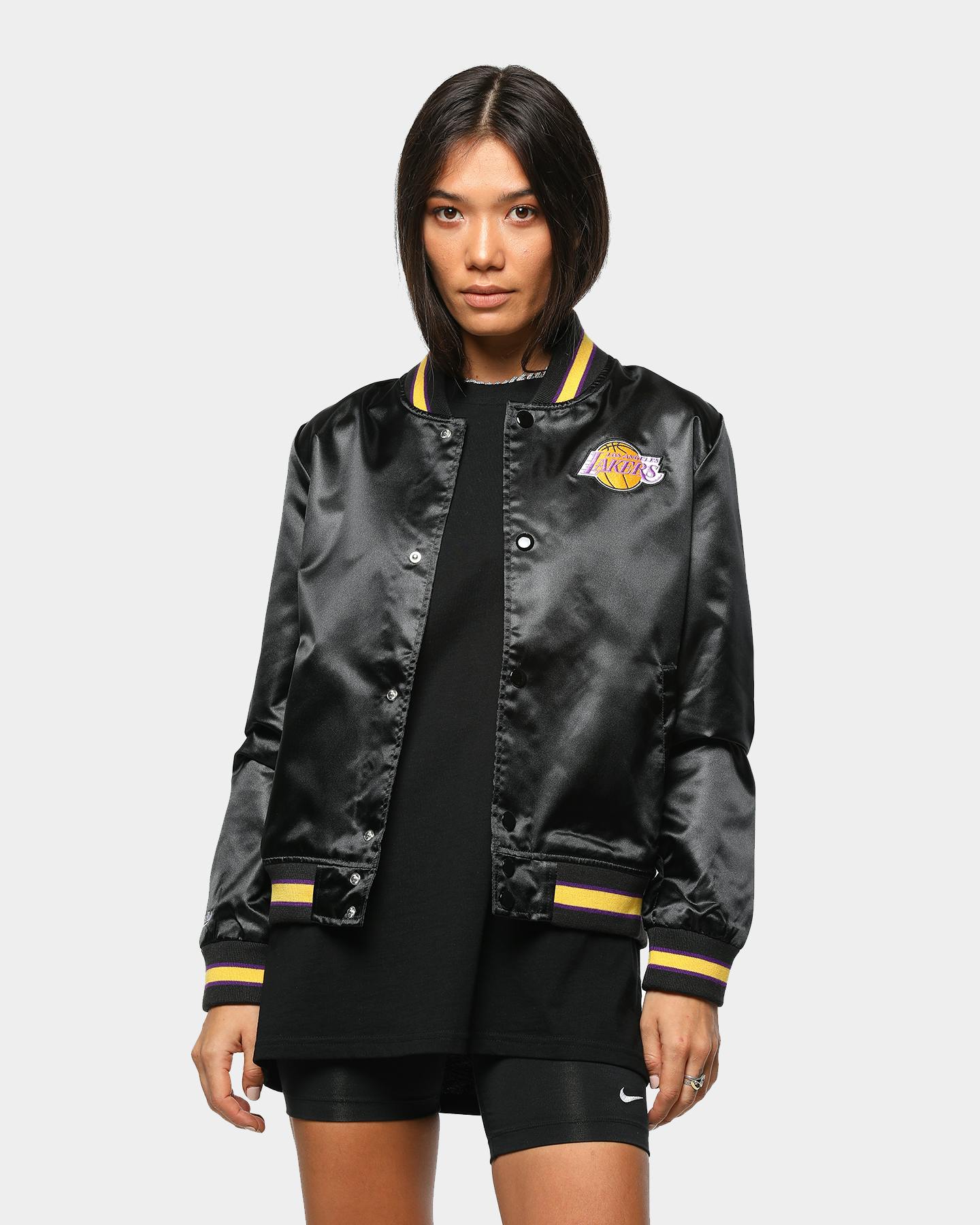Women S Mitchell Ness Lakers Satin Jacket Black Culture Kings