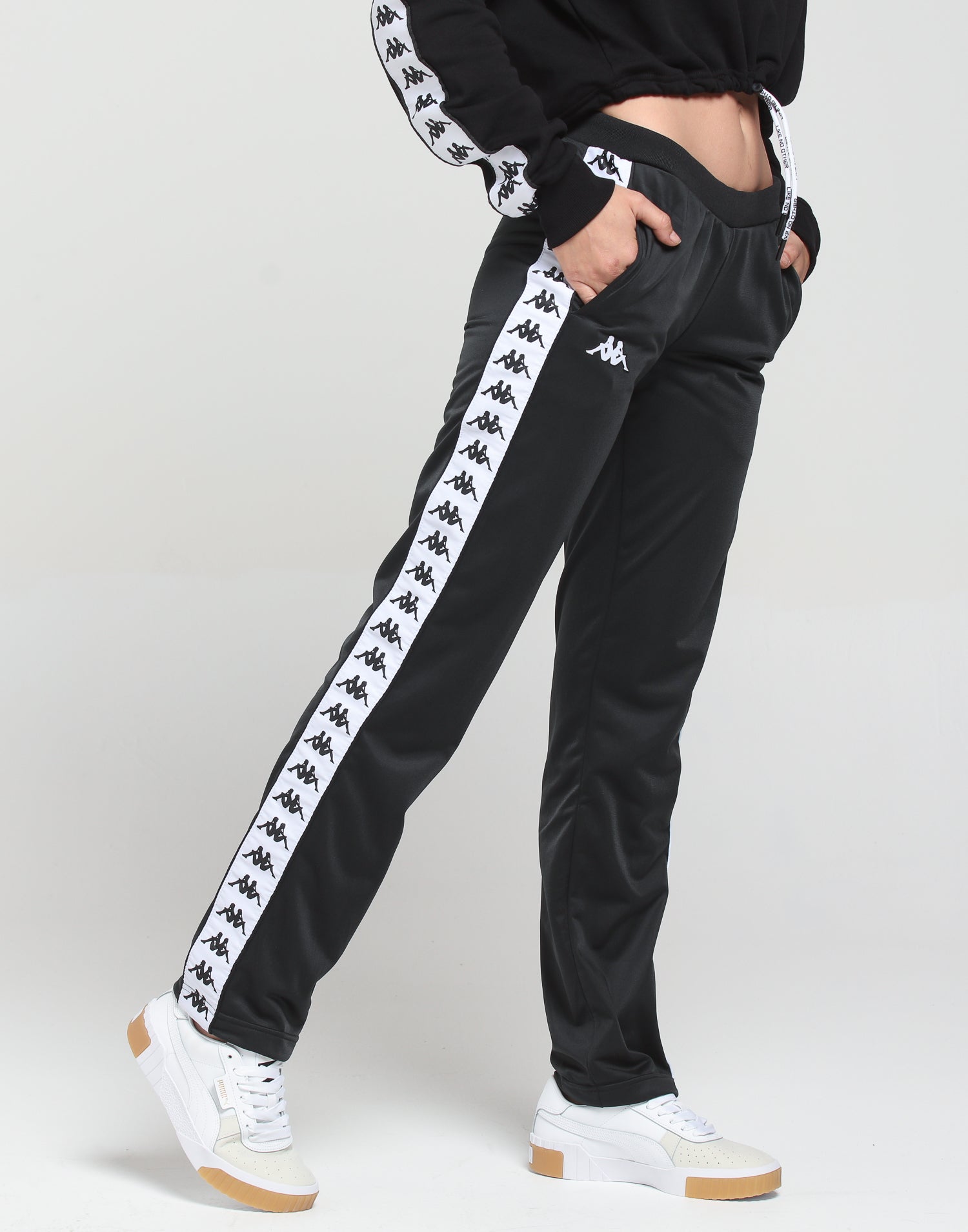 black kappa pants womens