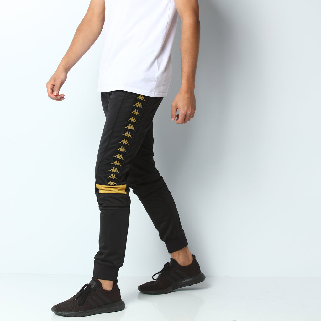 Kappa 222 Banda Mens Slim Pant Black/Gold