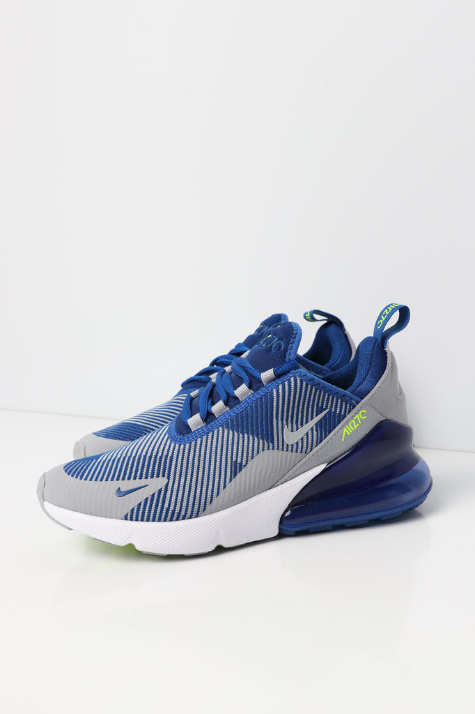 Nike Air Max 270 Jacquard Older Kids' Shoe BlueGreyWhite Nike Air Max 270 Jacquard Older Kids' Shoe BlueGreyWhite