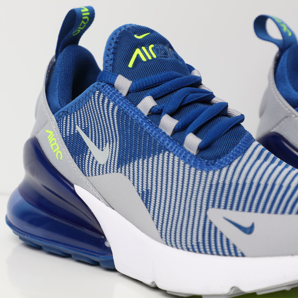 Nike Air Max 270 Jacquard Older Kids' Shoe BlueGreyWhite Nike Air Max 270 Jacquard Older Kids' Shoe BlueGreyWhite
