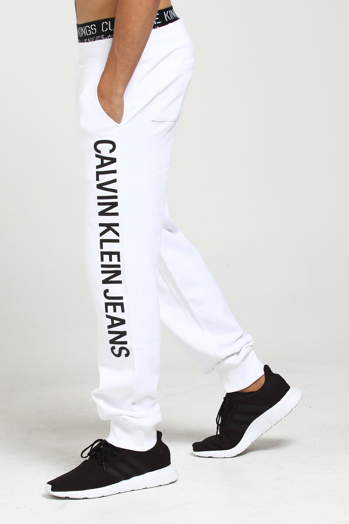 white calvin klein sweatpants