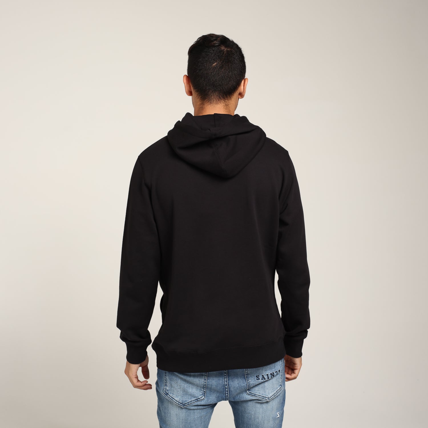 monogram flock box hoodie