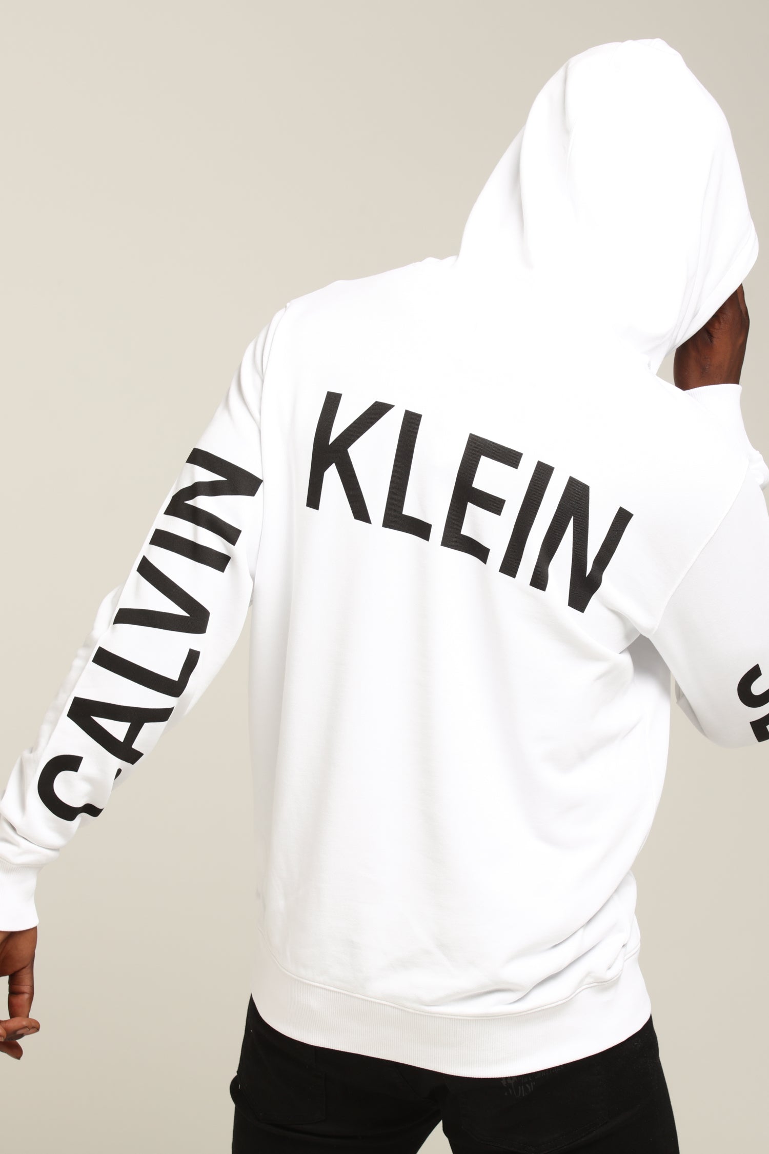 calvin klein jeans institutional logo black hoodie