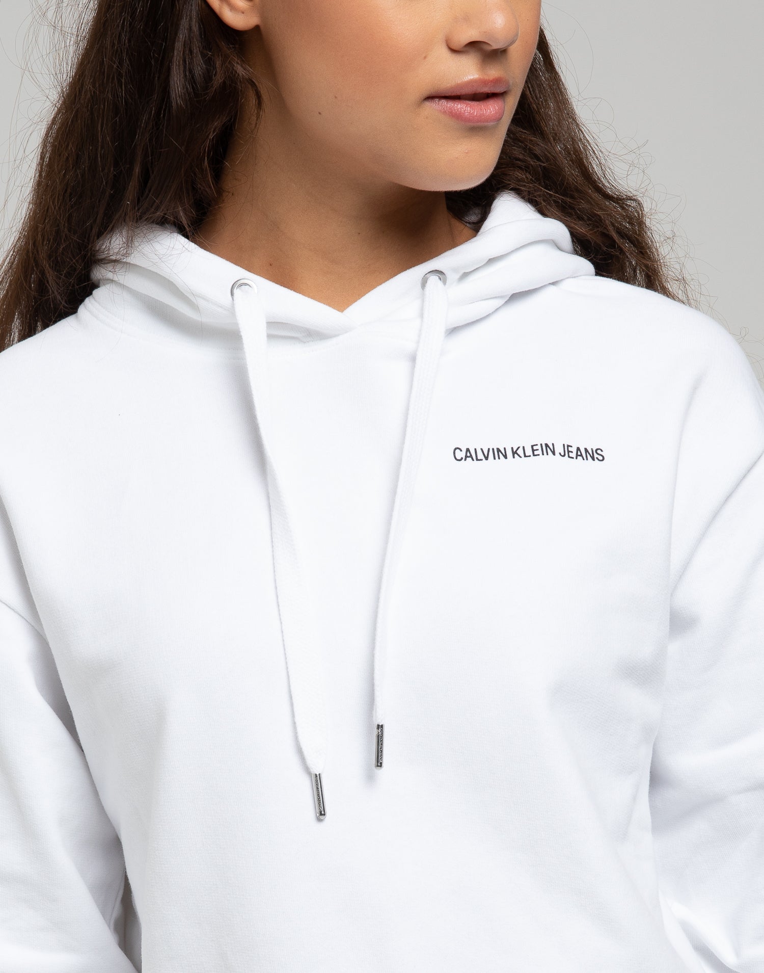 calvin klein cropped institutional hoodie