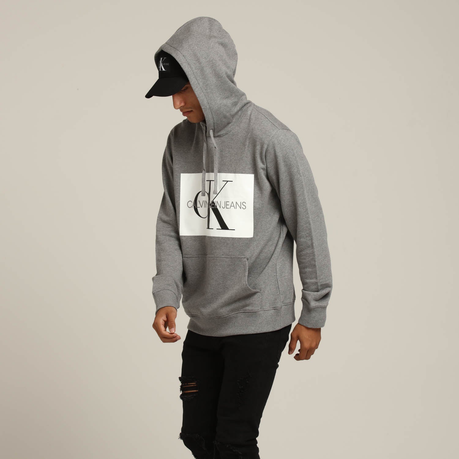 calvin klein box logo hoodie