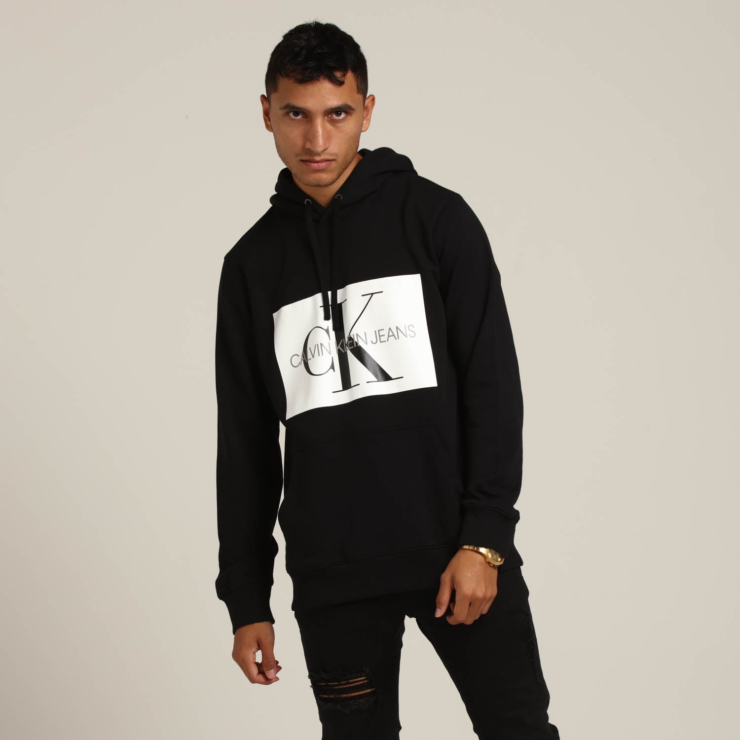 calvin klein monogram box logo hoodie